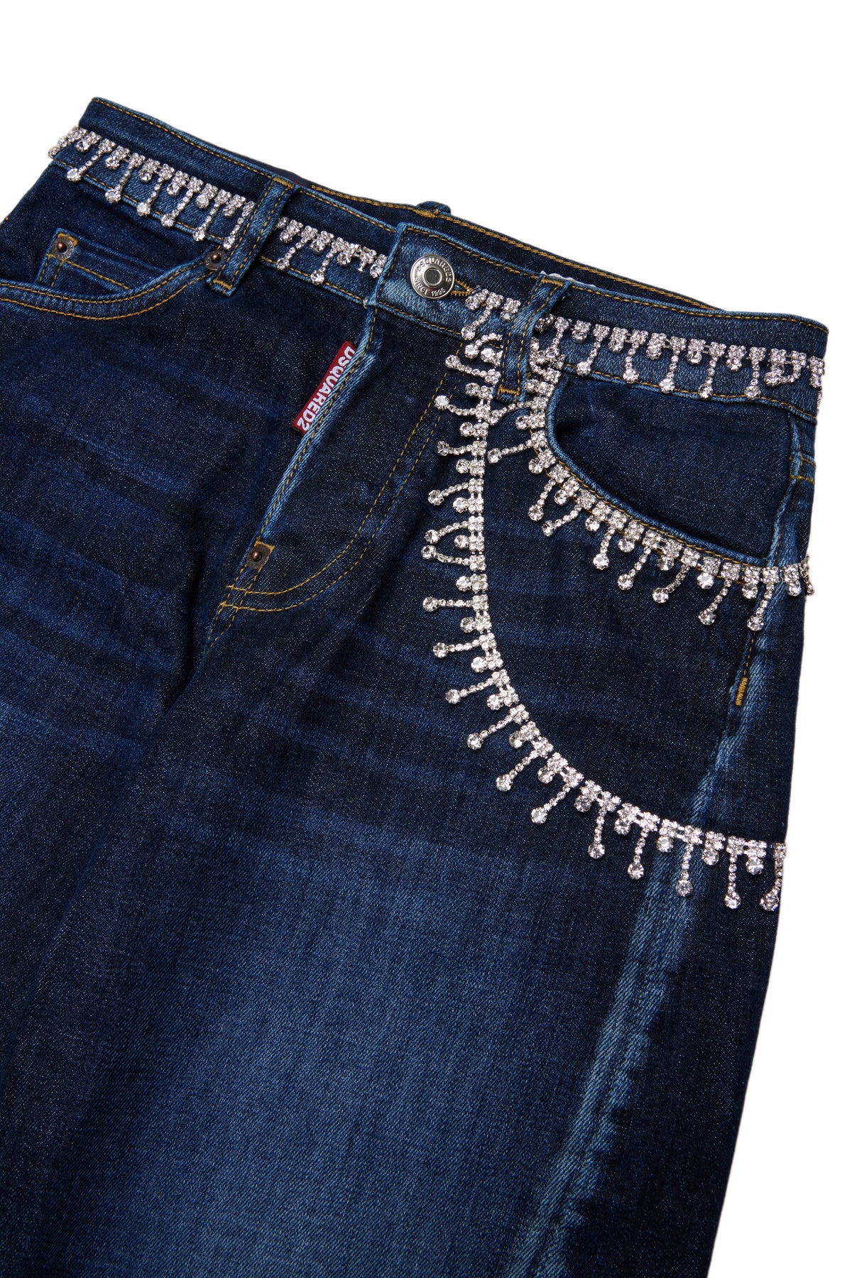 Jeans corte relajado con apliques joya - Loose Twist