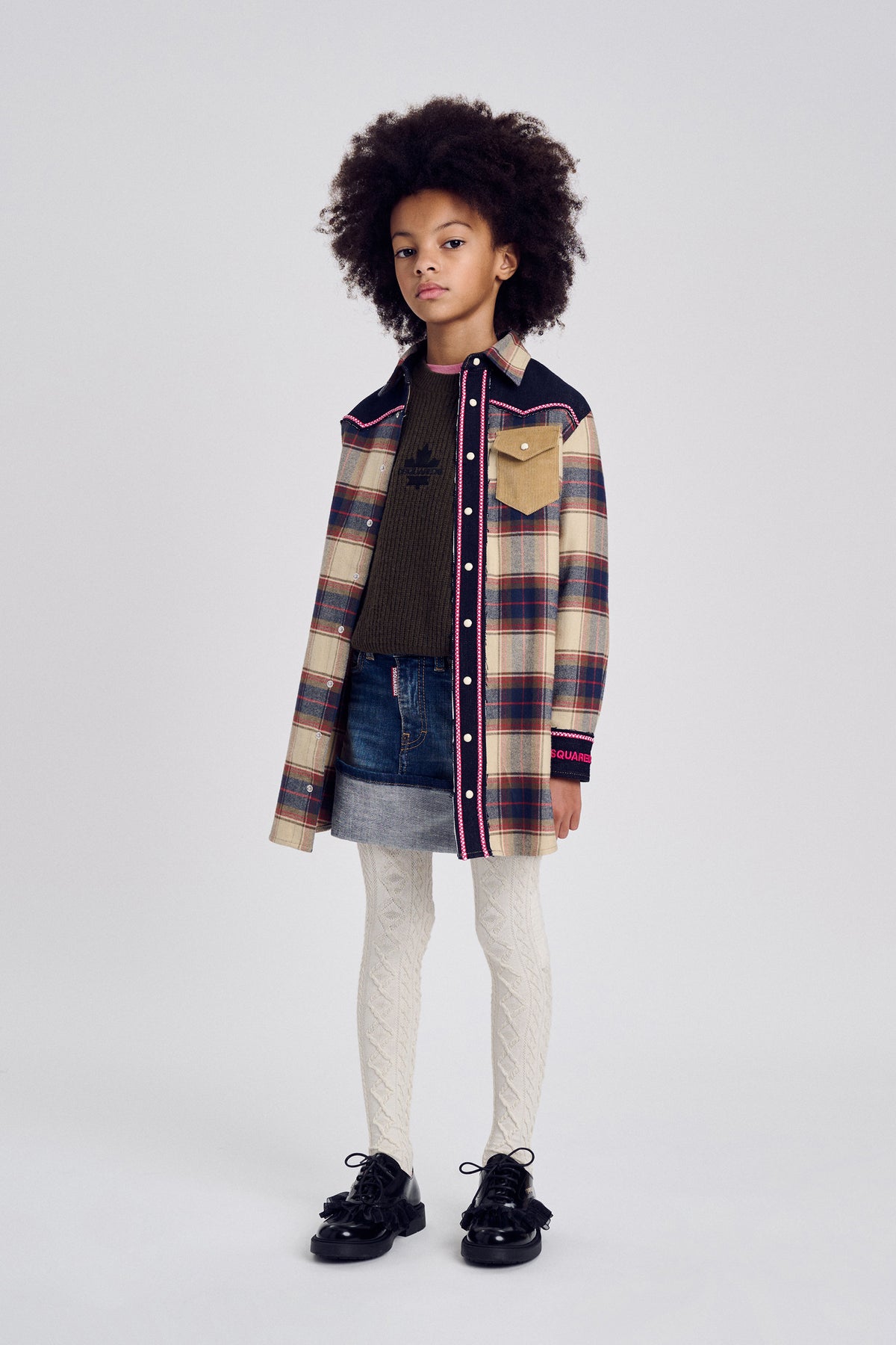 Checked shirt dress