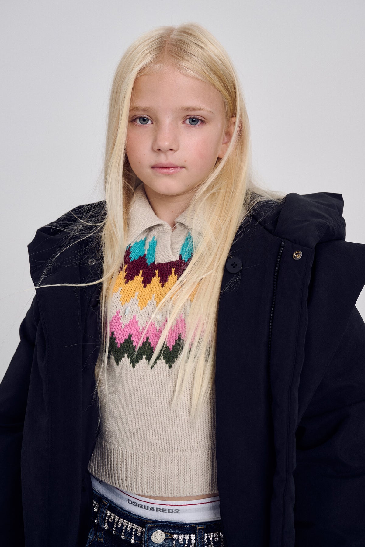 Jacquard pullover with logo