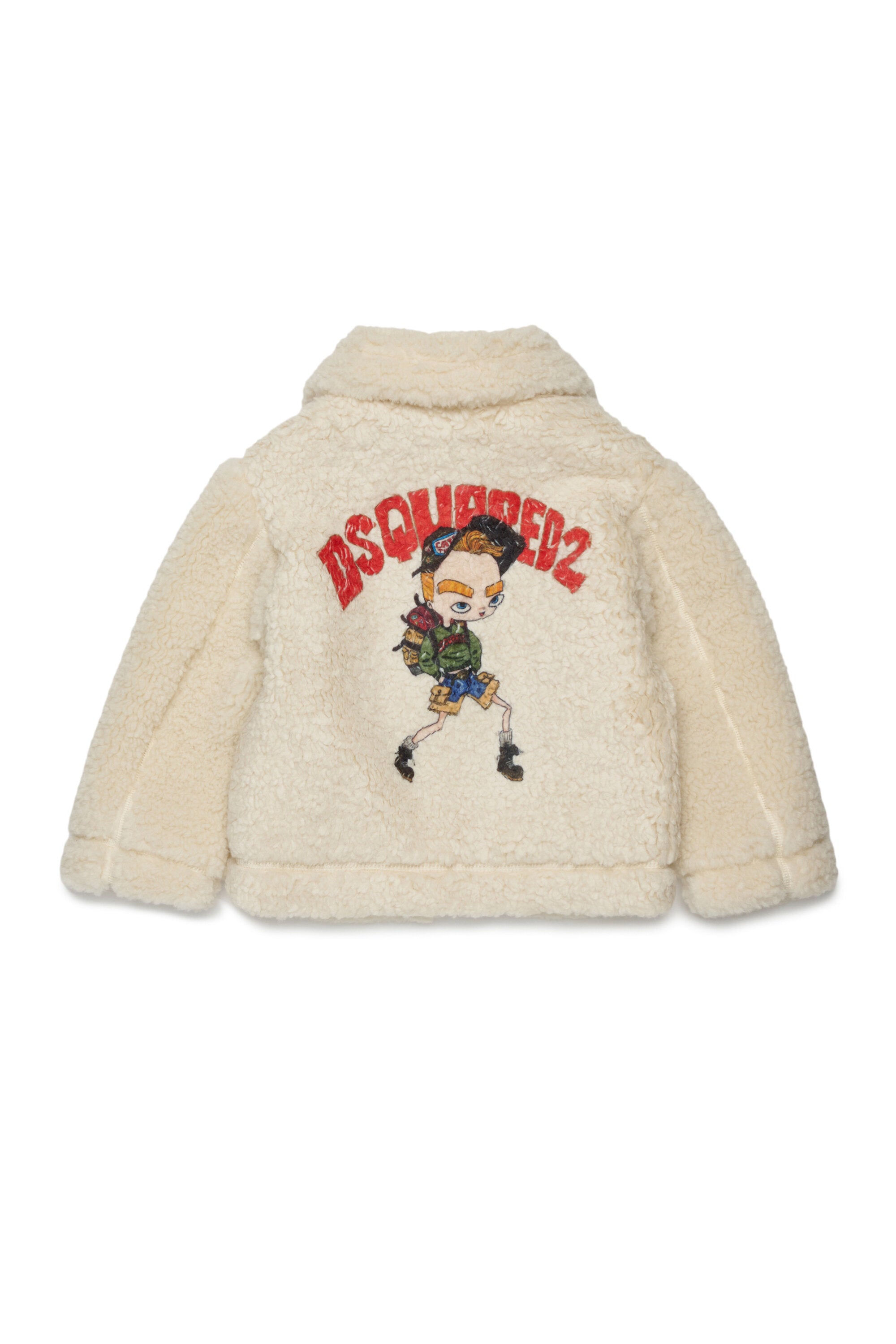 Chaqueta teddy con logo estampado