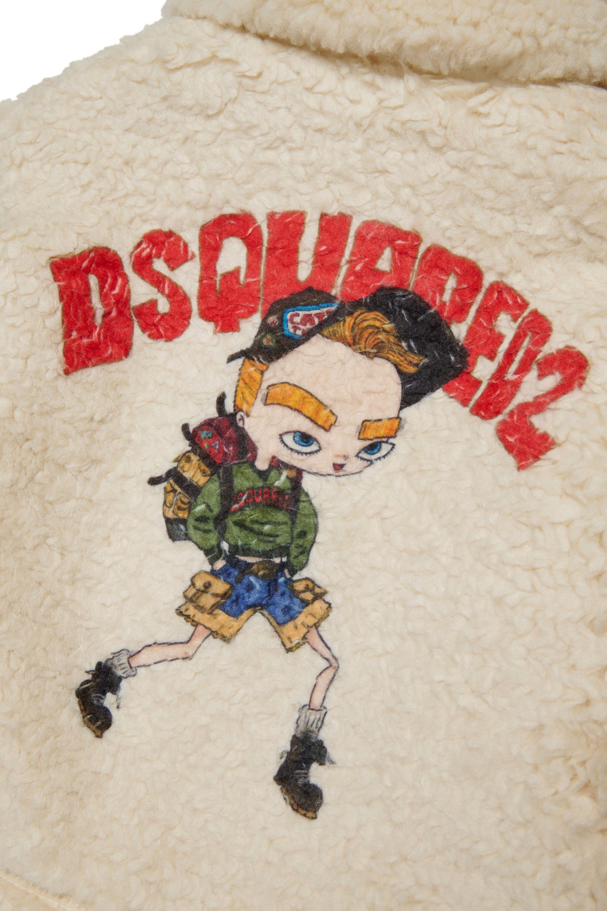Chaqueta teddy con logo estampado