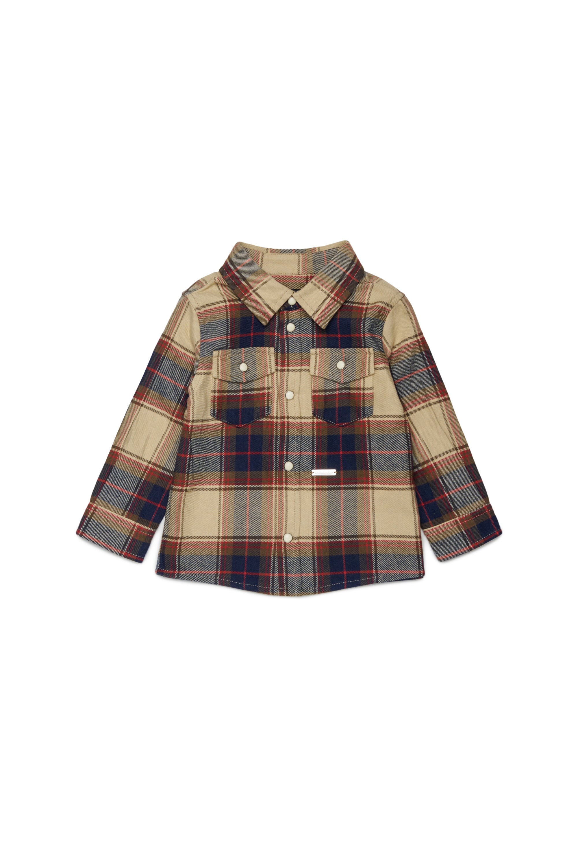 Checked shirt with logo