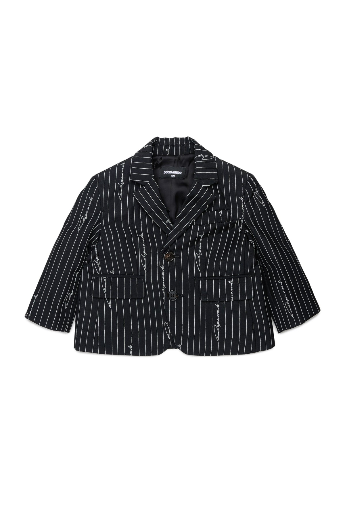 Pinstripe jacket with allover logo