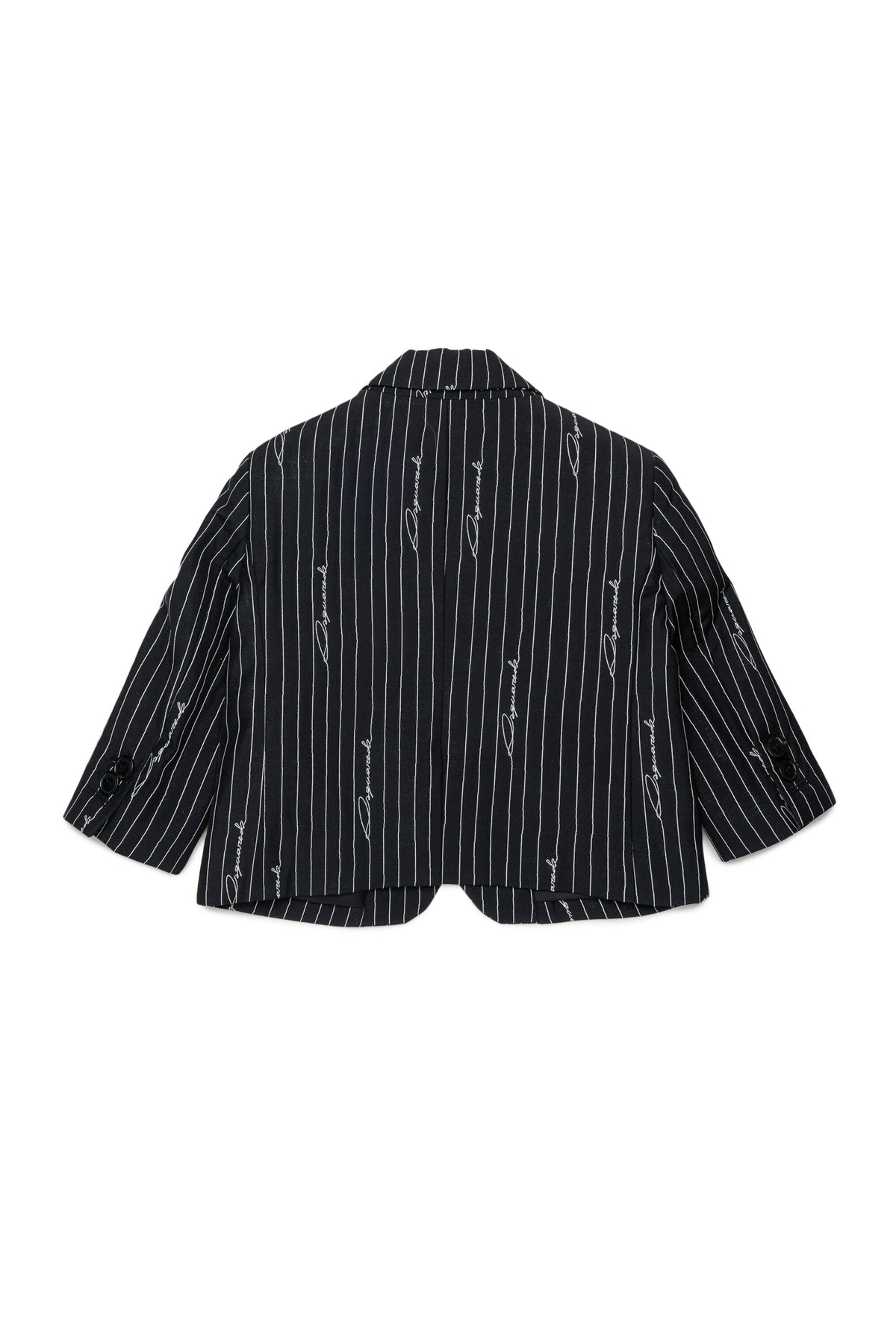 Pinstripe jacket with allover logo
