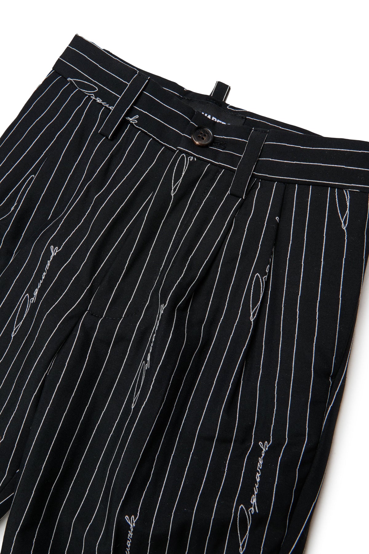 Pinstriped formal pants with pleats