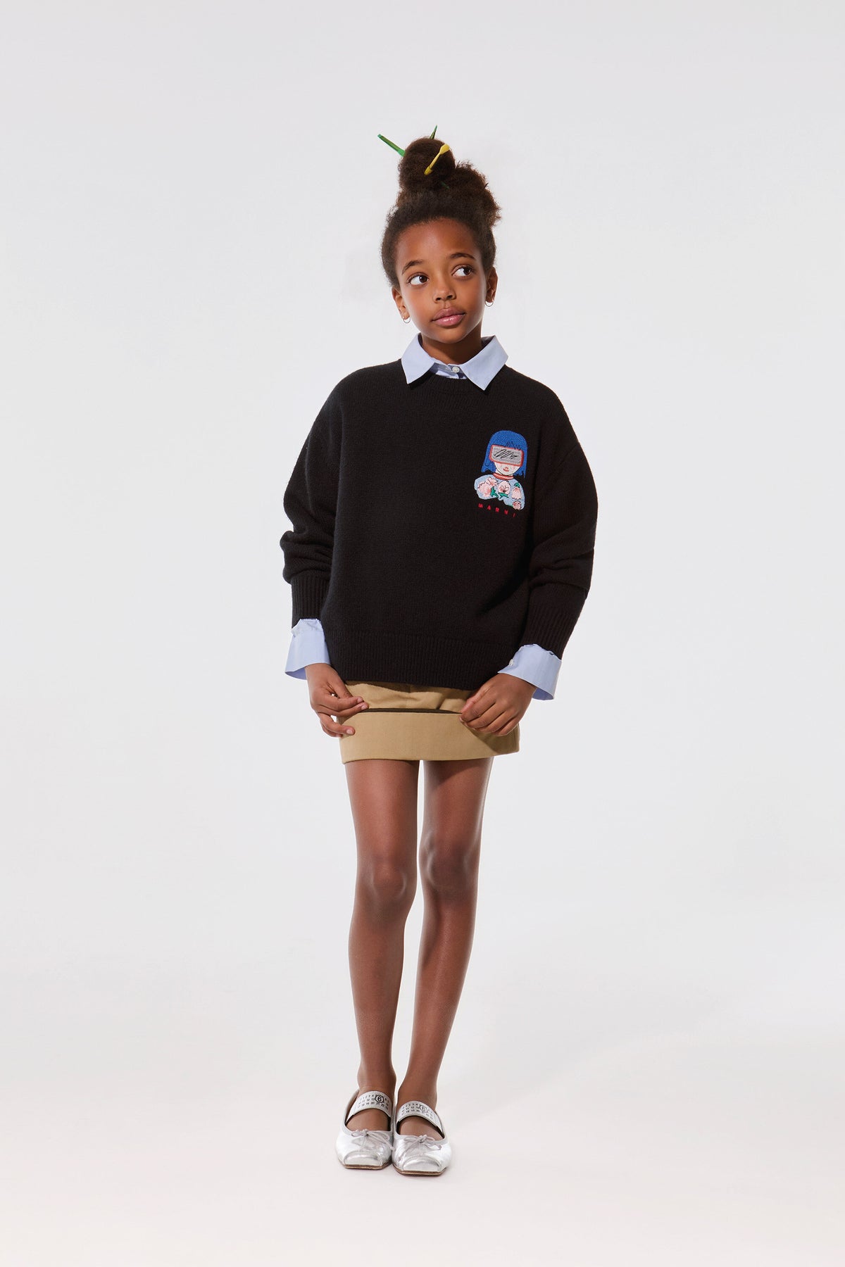 Skirt with patch pockets
