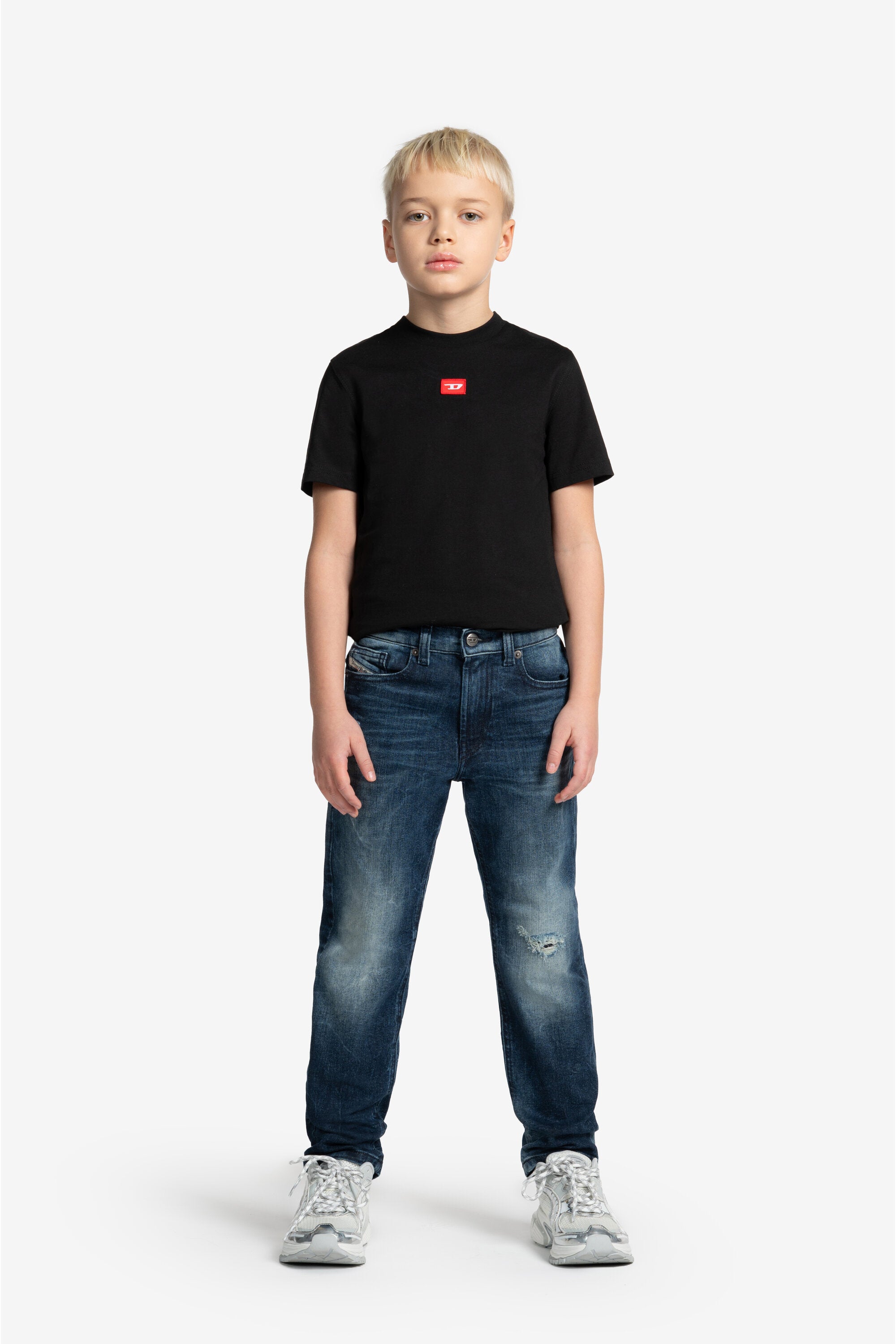 Dark blue regular jeans with breaks - 2010