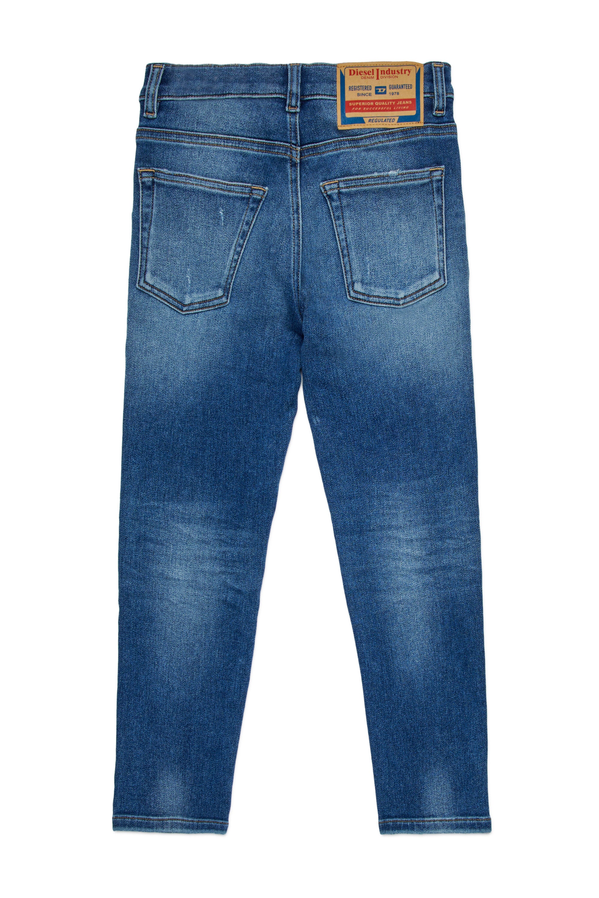 JoggJeans® regular azul medio con abrasiones - D-Lucas
