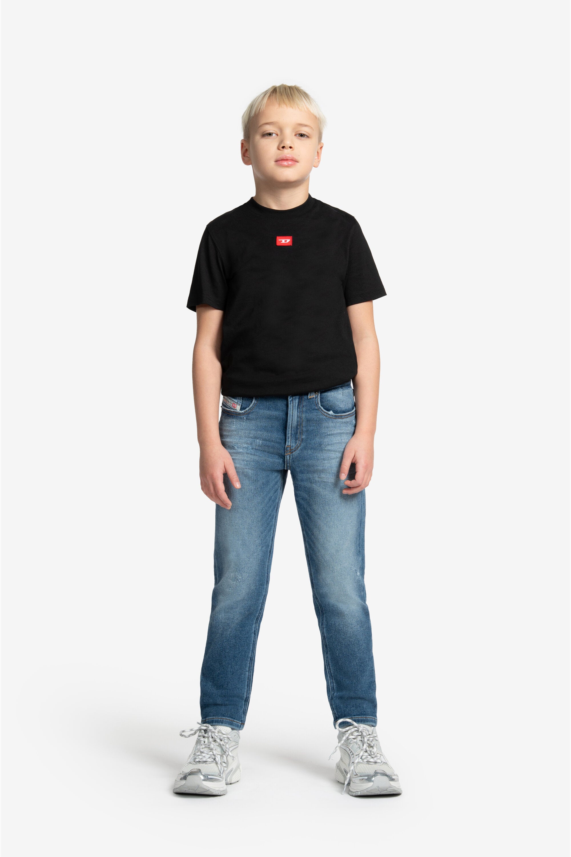 JoggJeans® regular azul medio con abrasiones - D-Lucas