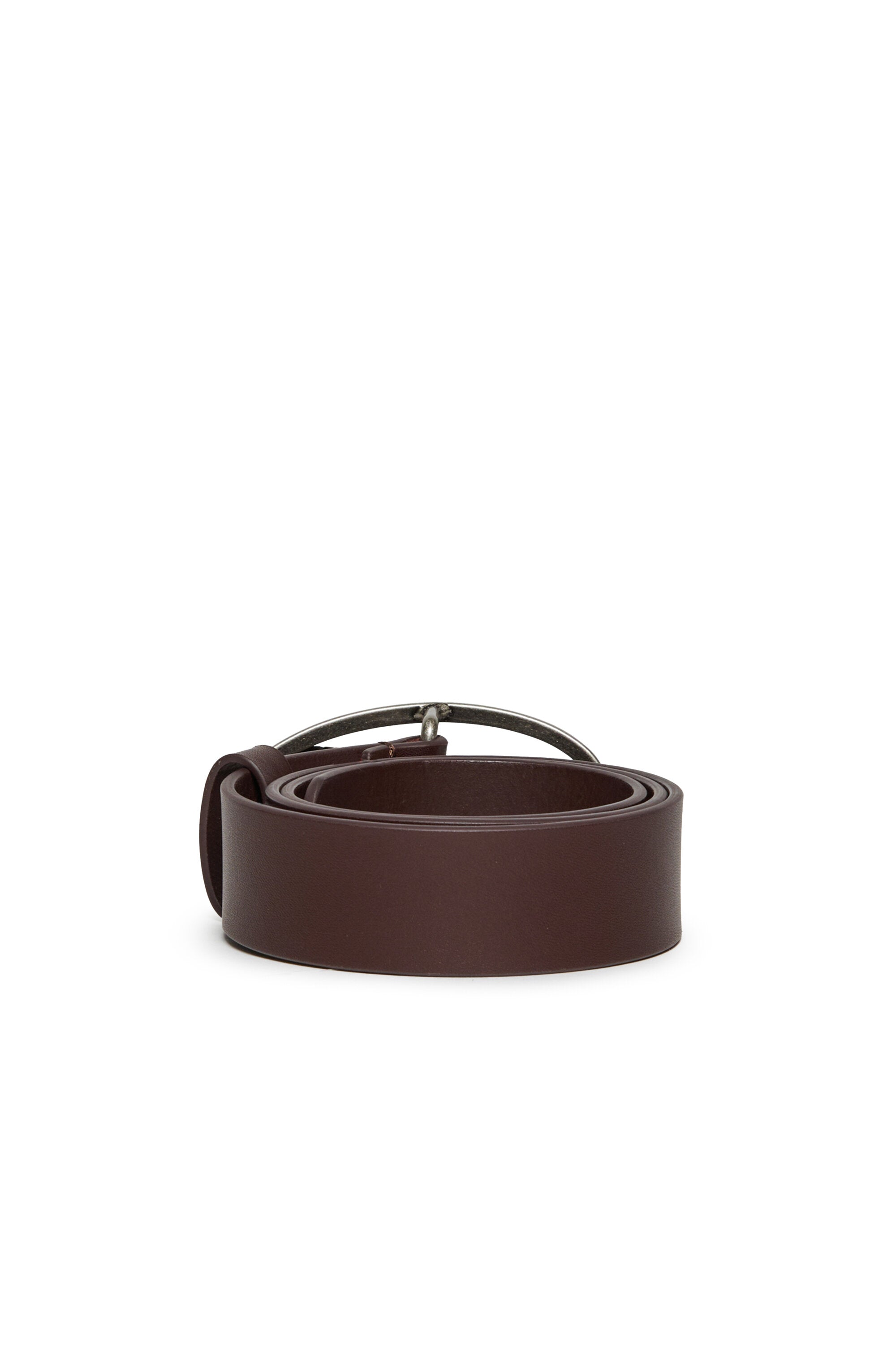 Leather belt with logo