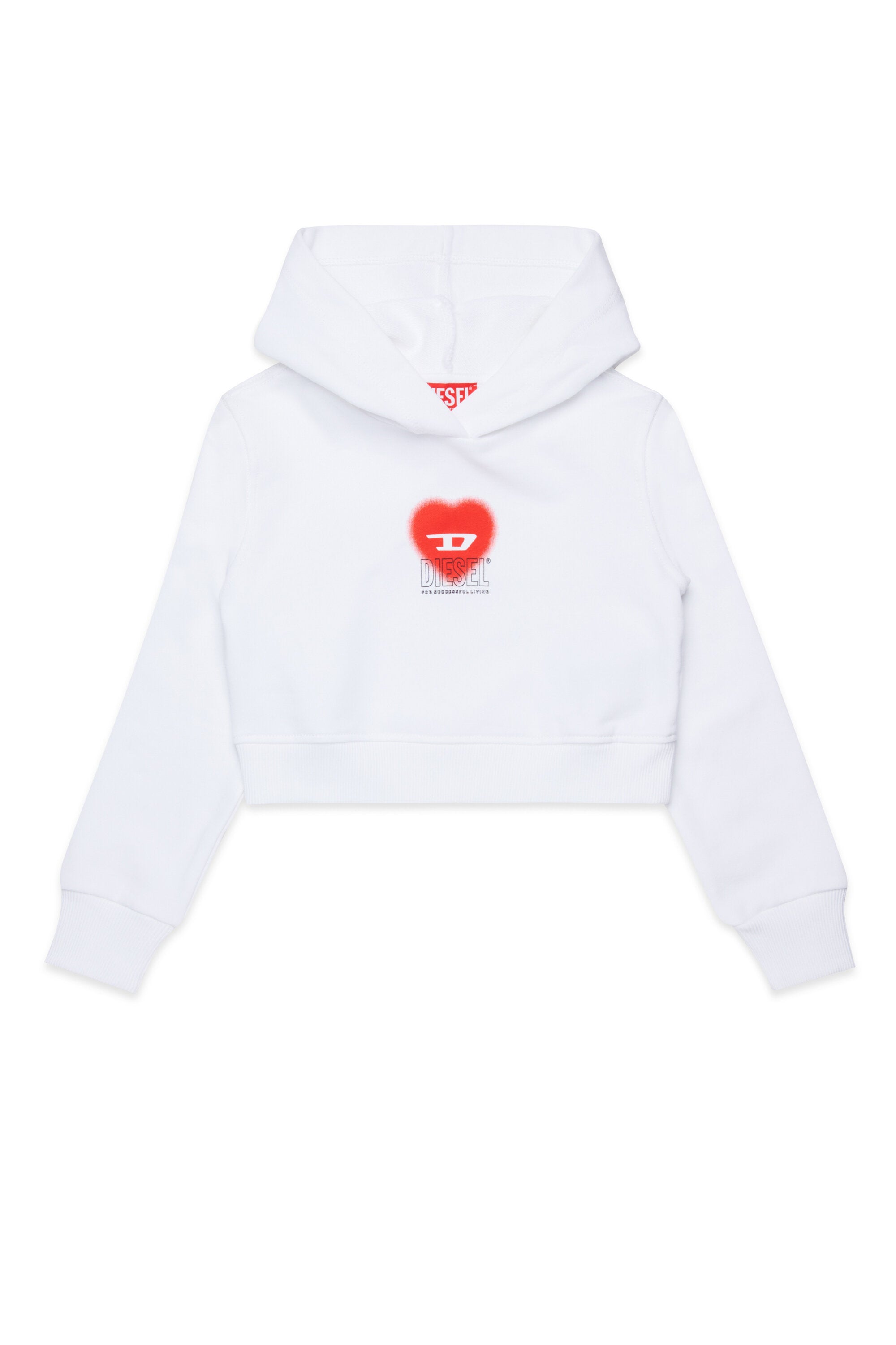 Cropped sweatshirt with heart graphic