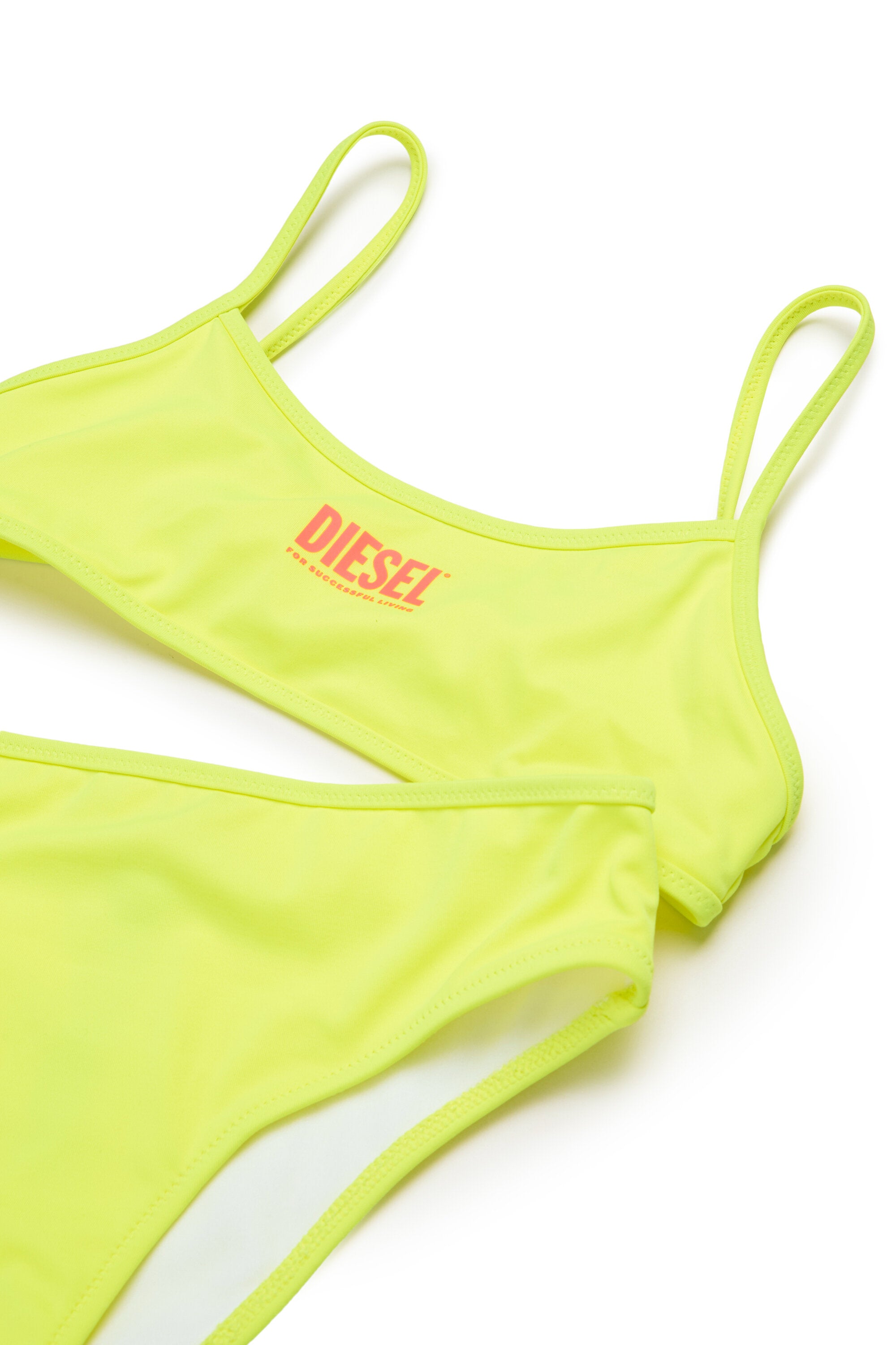 Fluo bikini swimsuit with institutional logo