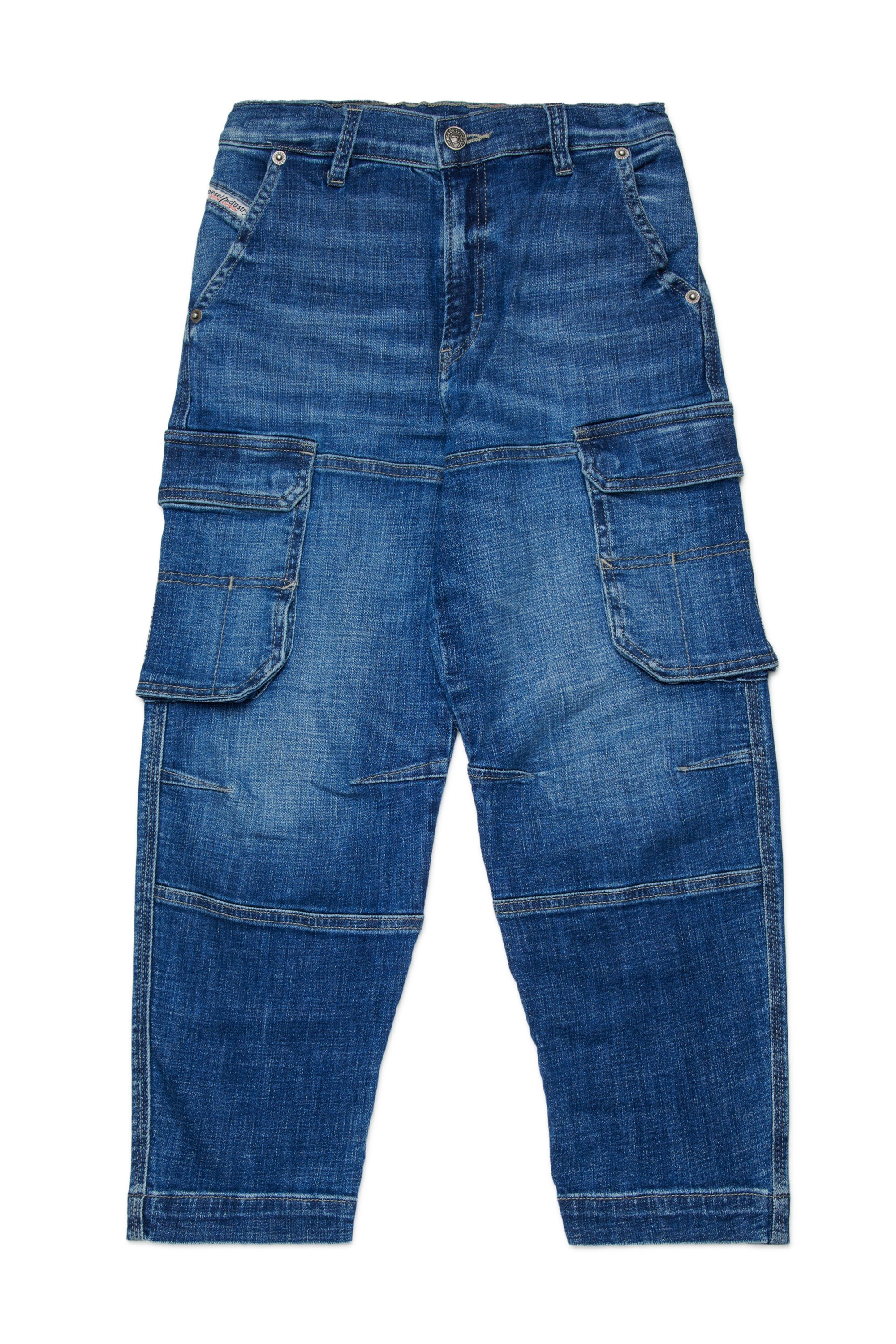 Jeans cargo relaxed fit lavado azul medio - D-Dave