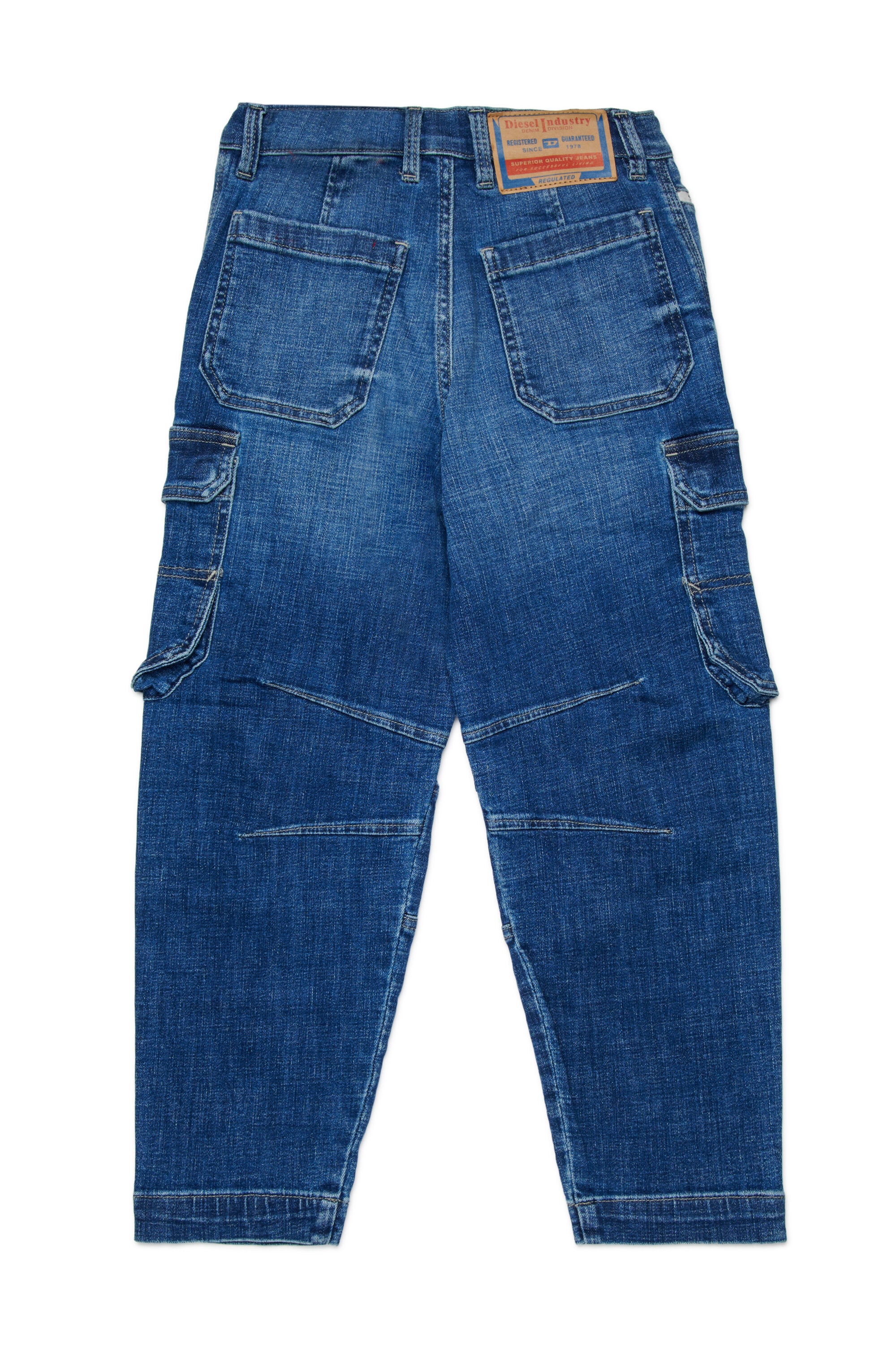 Jeans cargo relaxed fit lavado azul medio - D-Dave