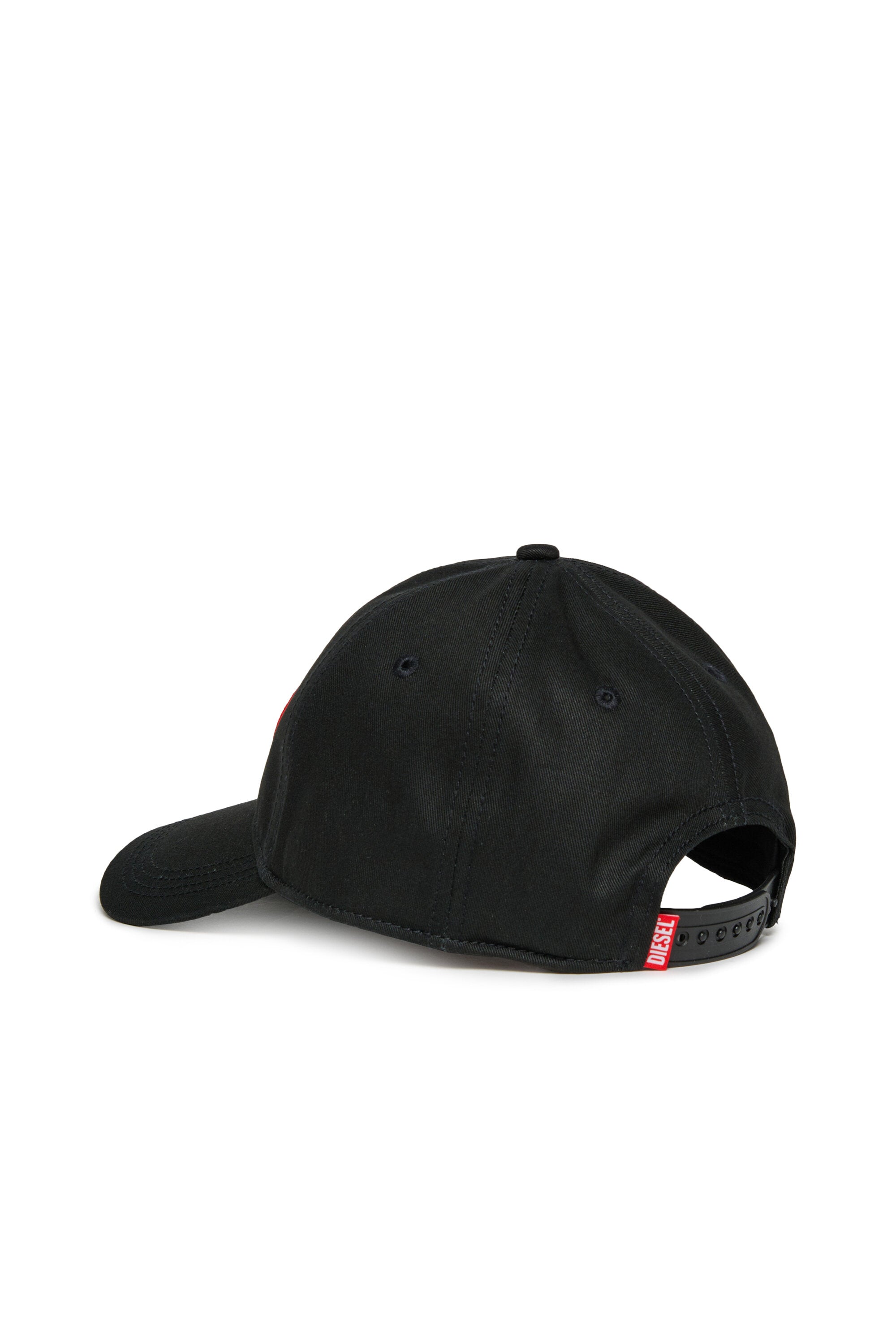 Gorra de béisbol de gabardina con etiqueta en contraste