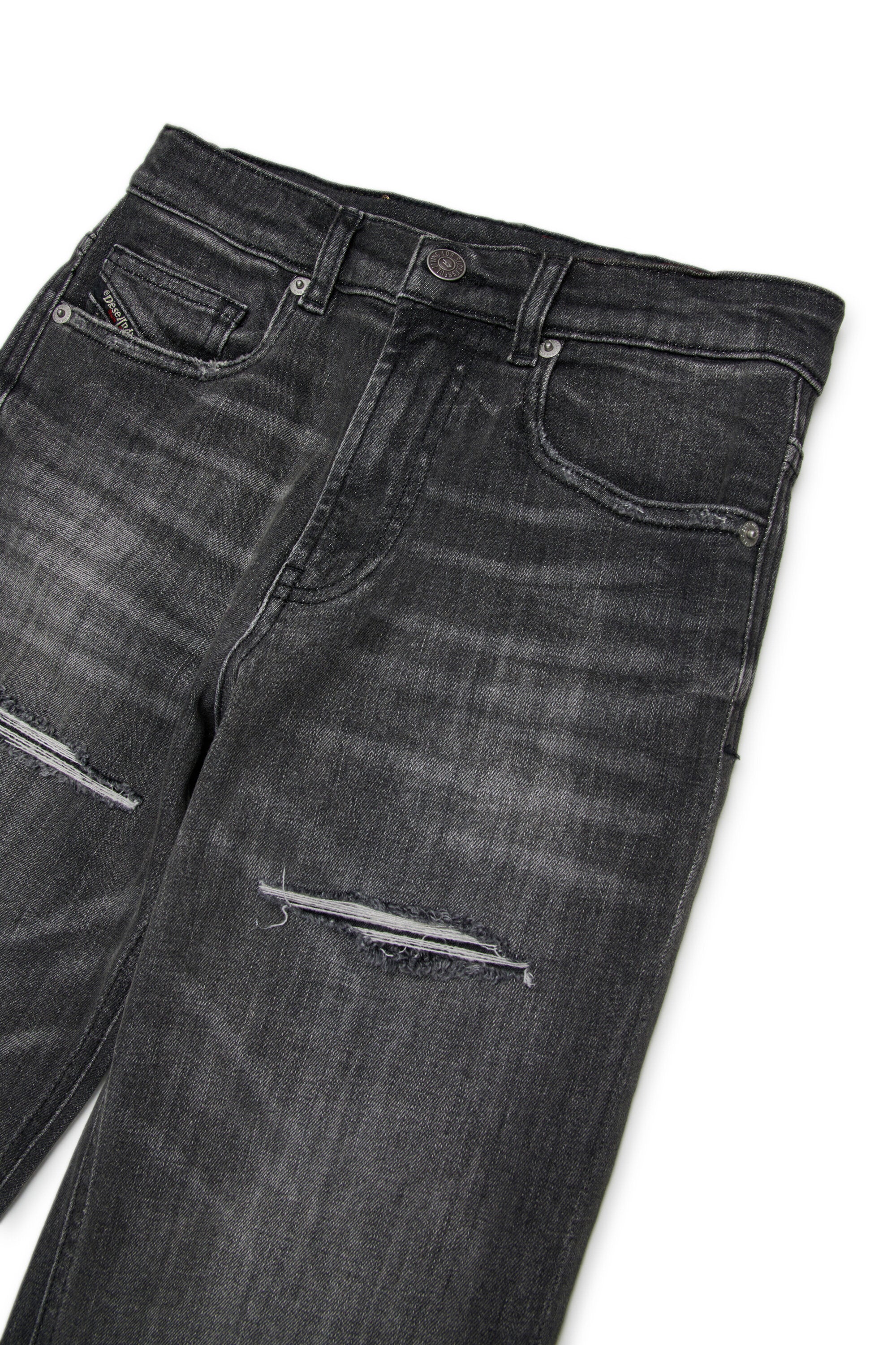 Dark gray relaxed jeans with rips - D-Maki