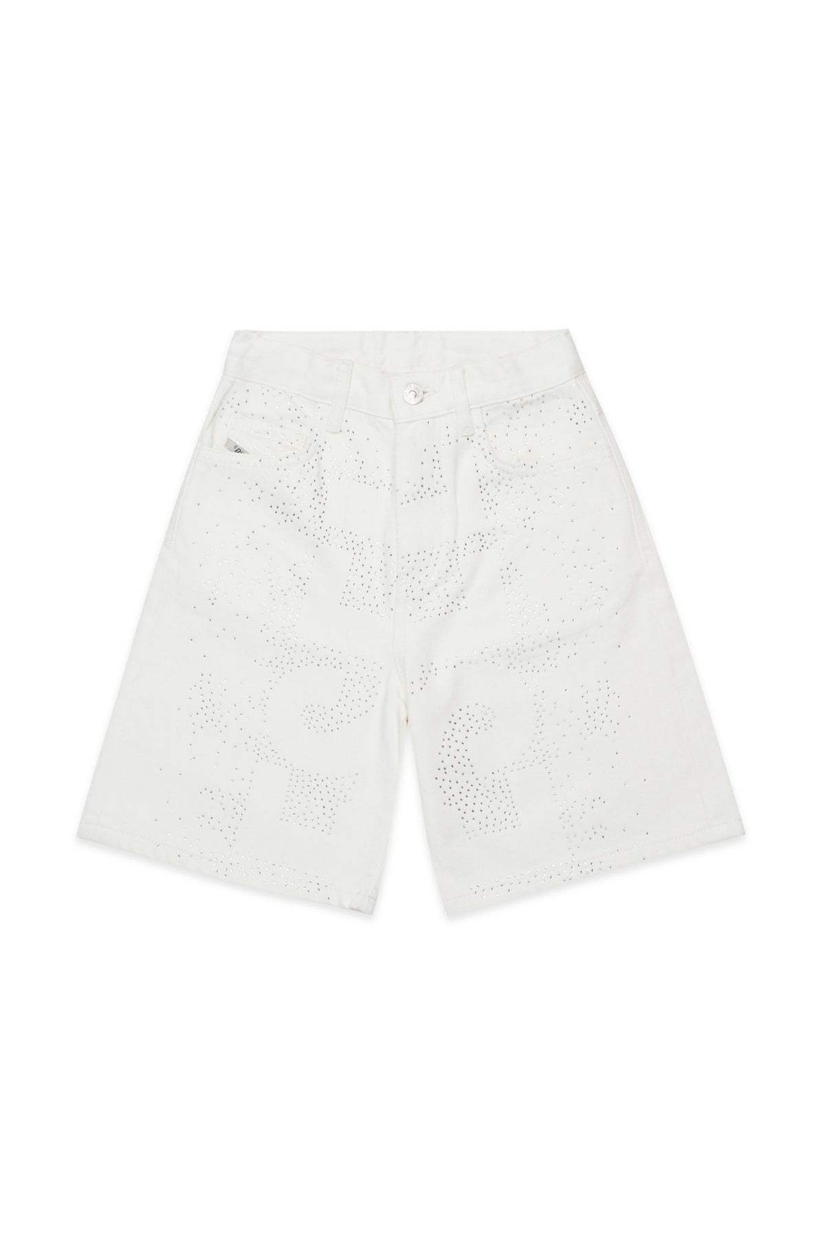 Denim shorts with front appliqués