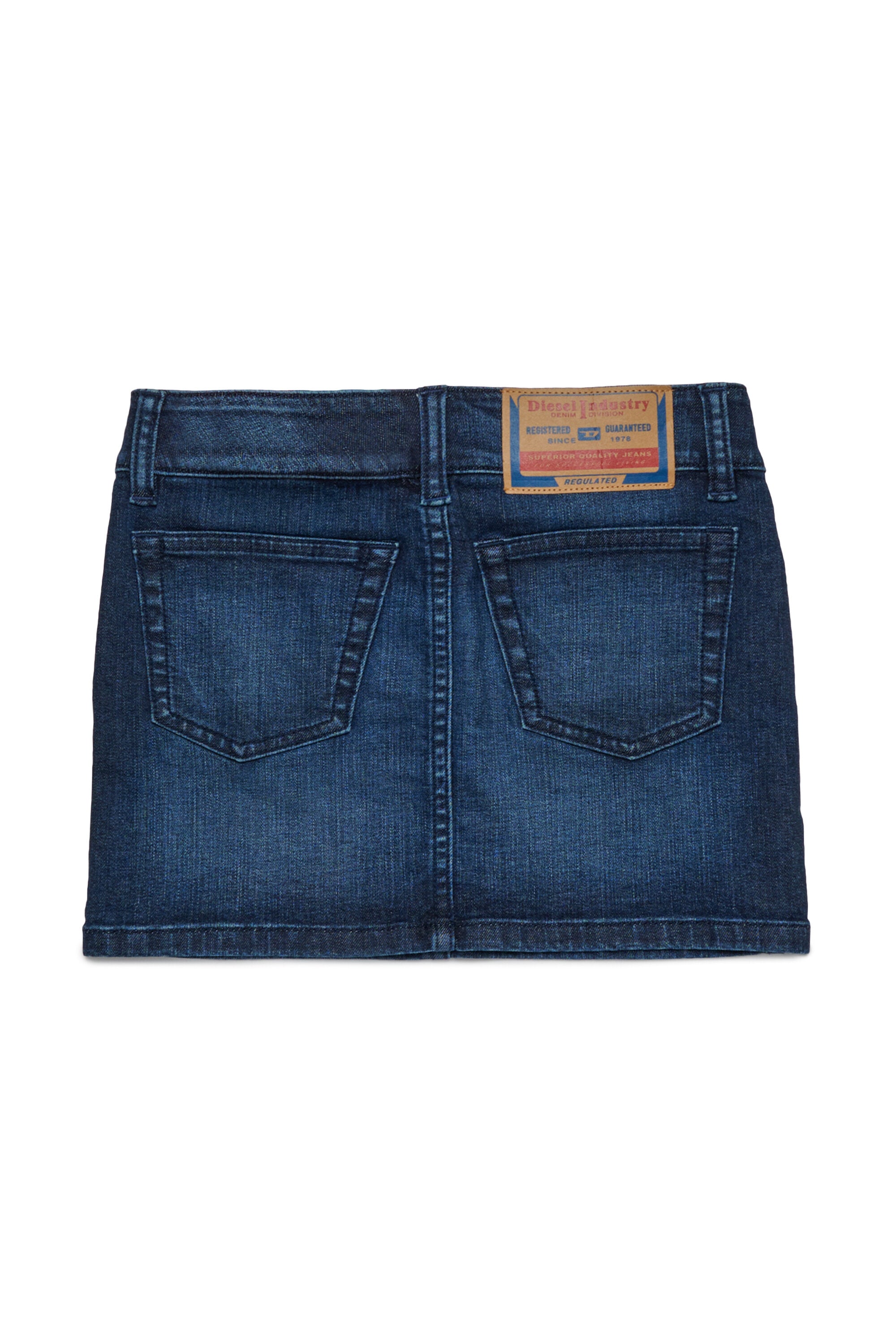 Dark blue denim mini skirt