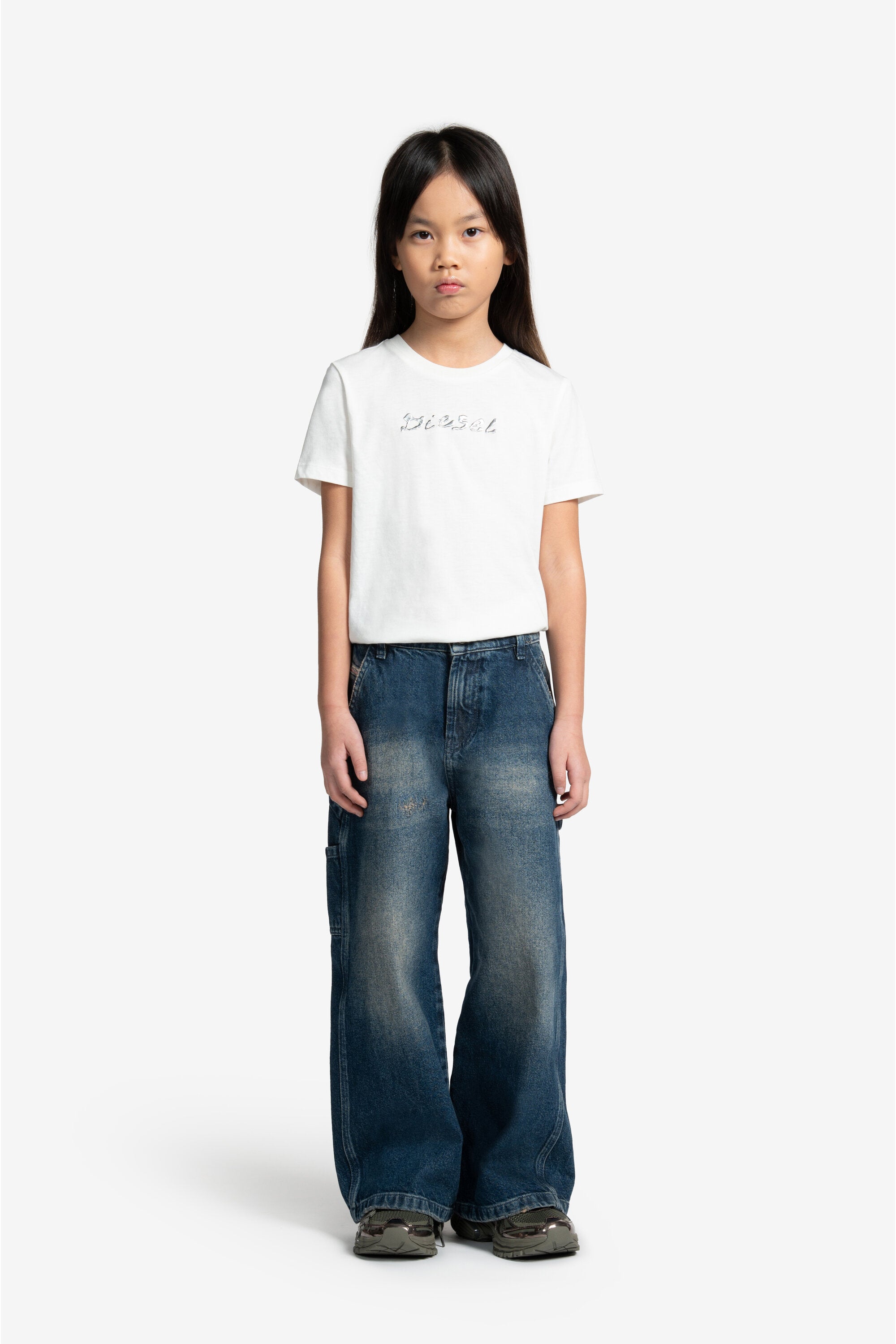 Dark blue relaxed jeans with dirty effect - D-Argjx Work