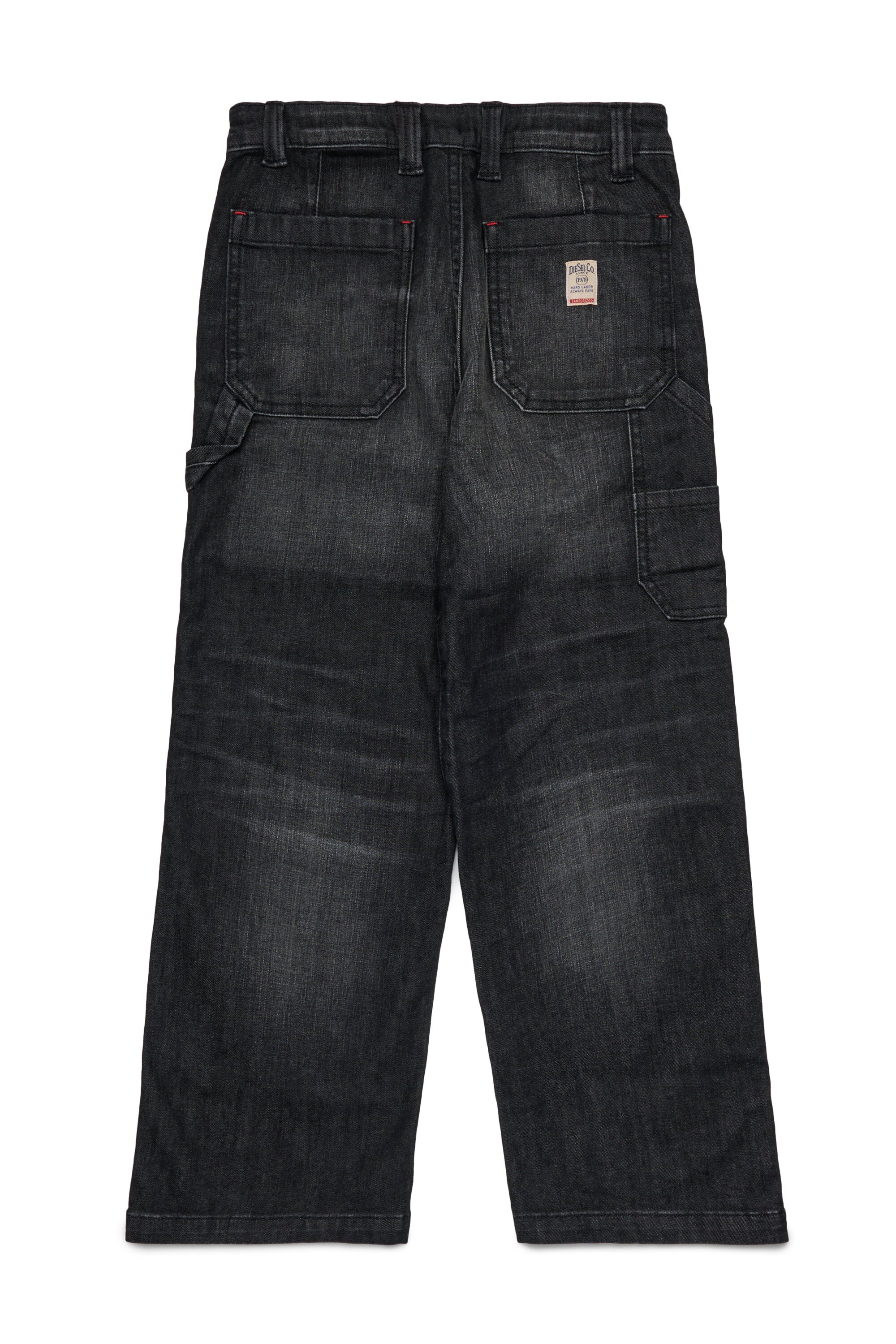 Black relaxed jeans with a worn effect - D-Bart