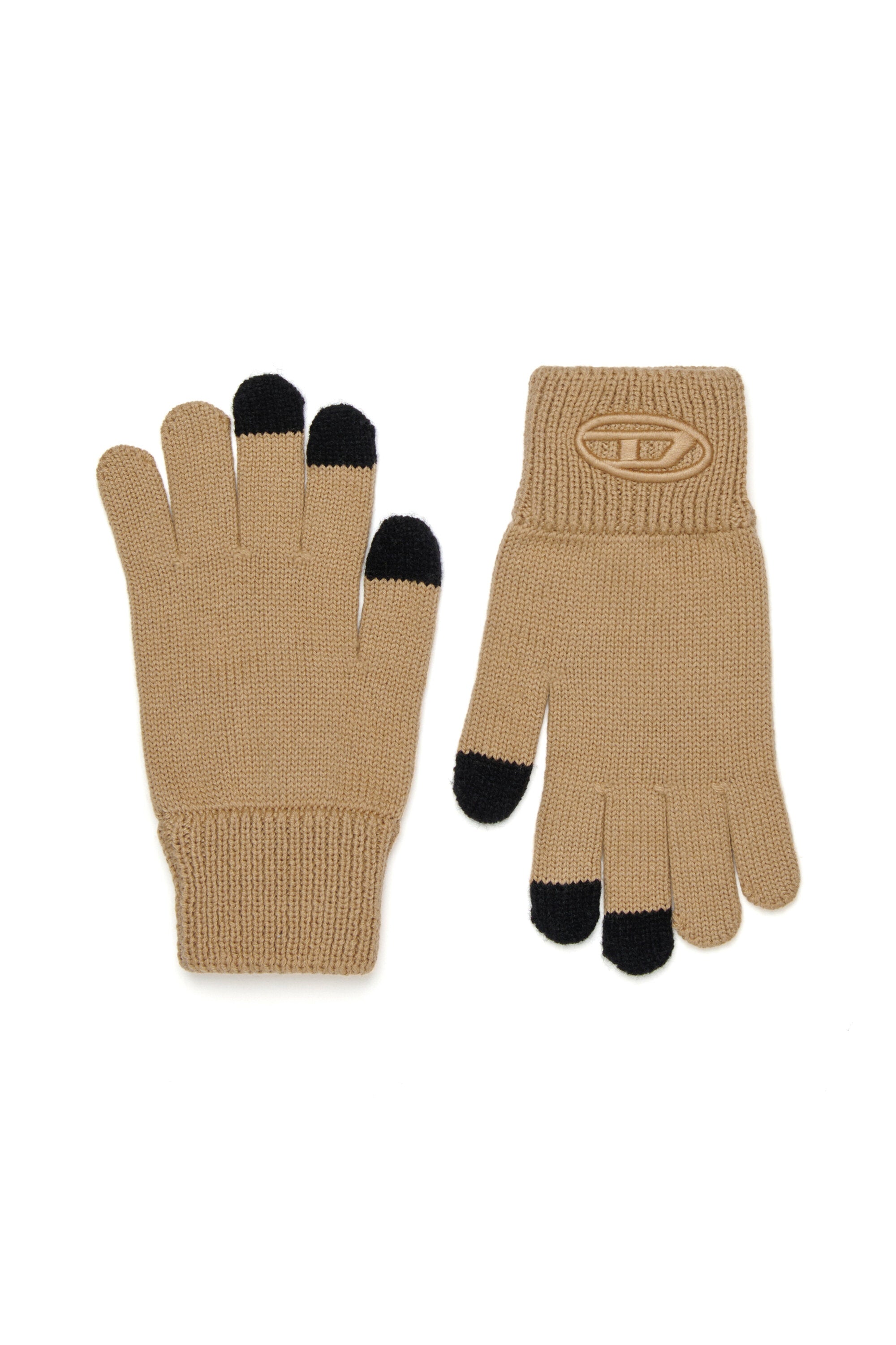 Guantes de punto en mezcla de lana con logotipo