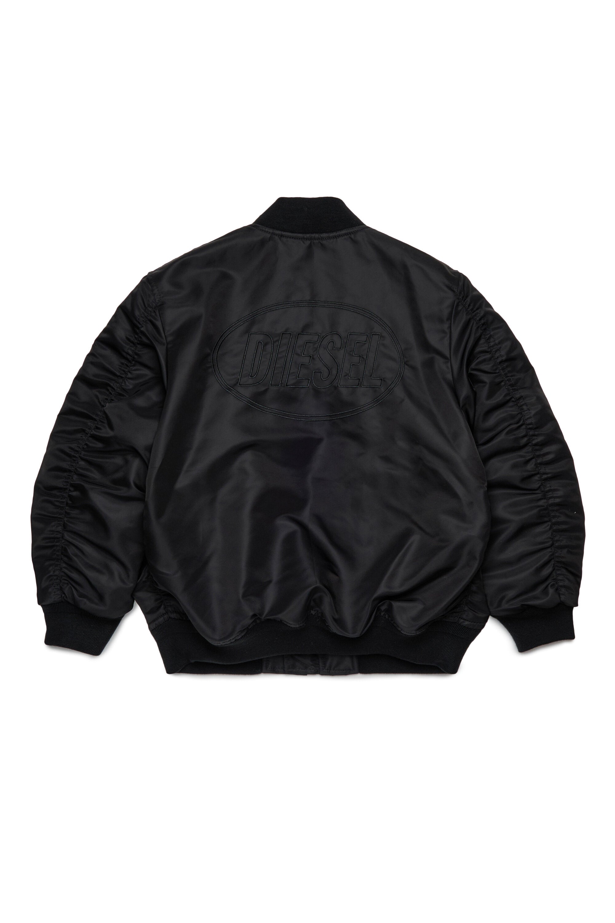 Chaqueta bomber de gabardina con logotipo maxi