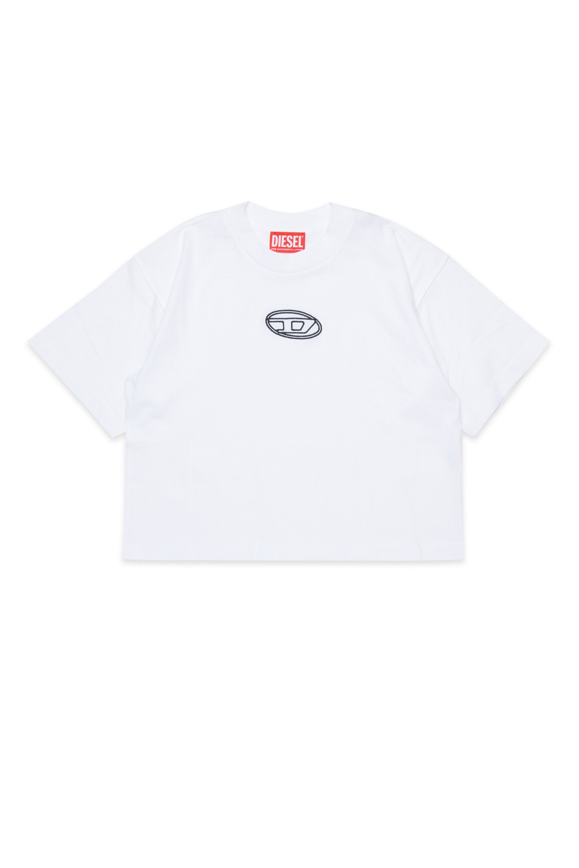 Boxy jersey T-shirt branded with Oval D logo
