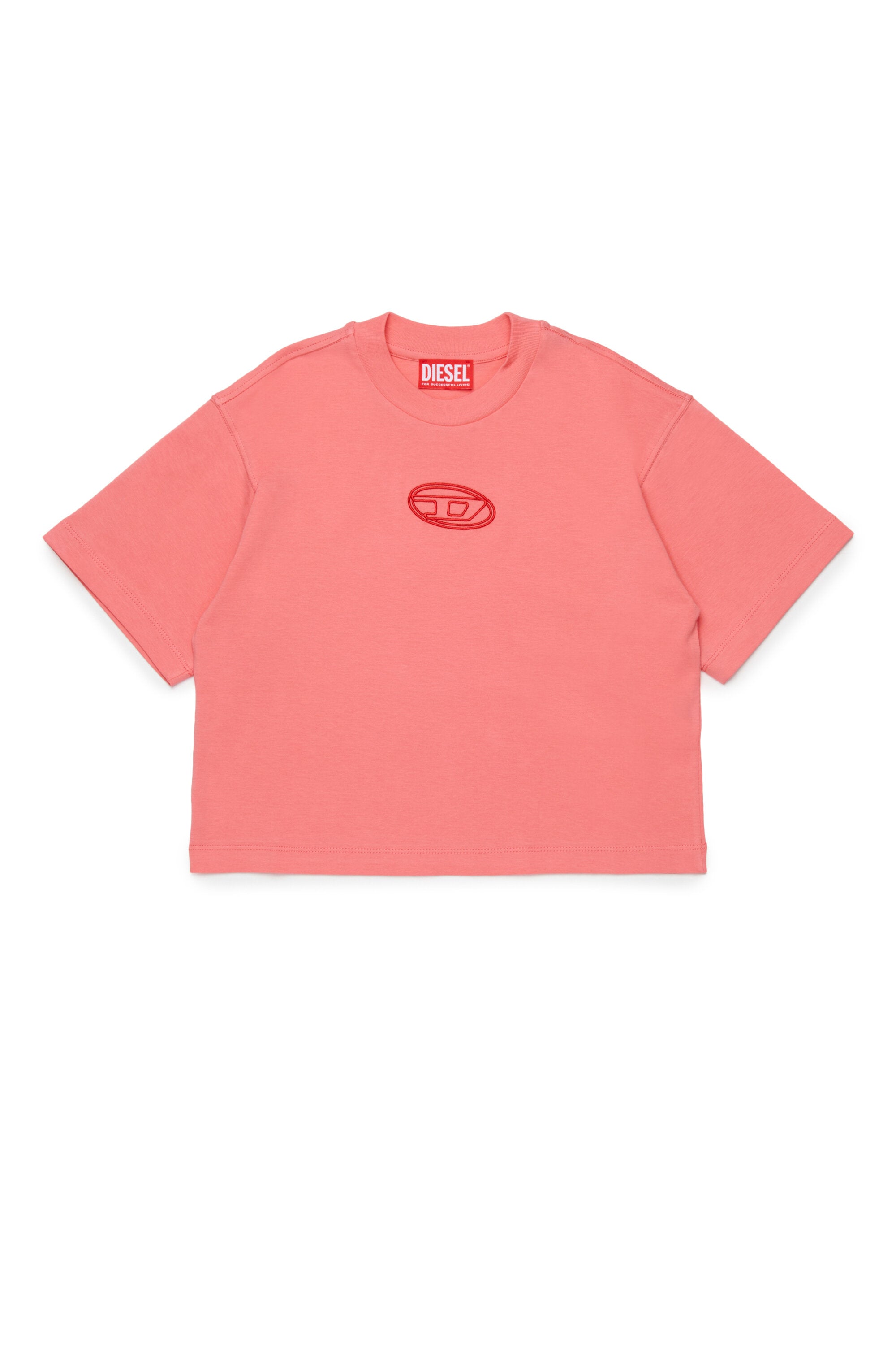 Camiseta boxy de punto con el logotipo de la Oval D