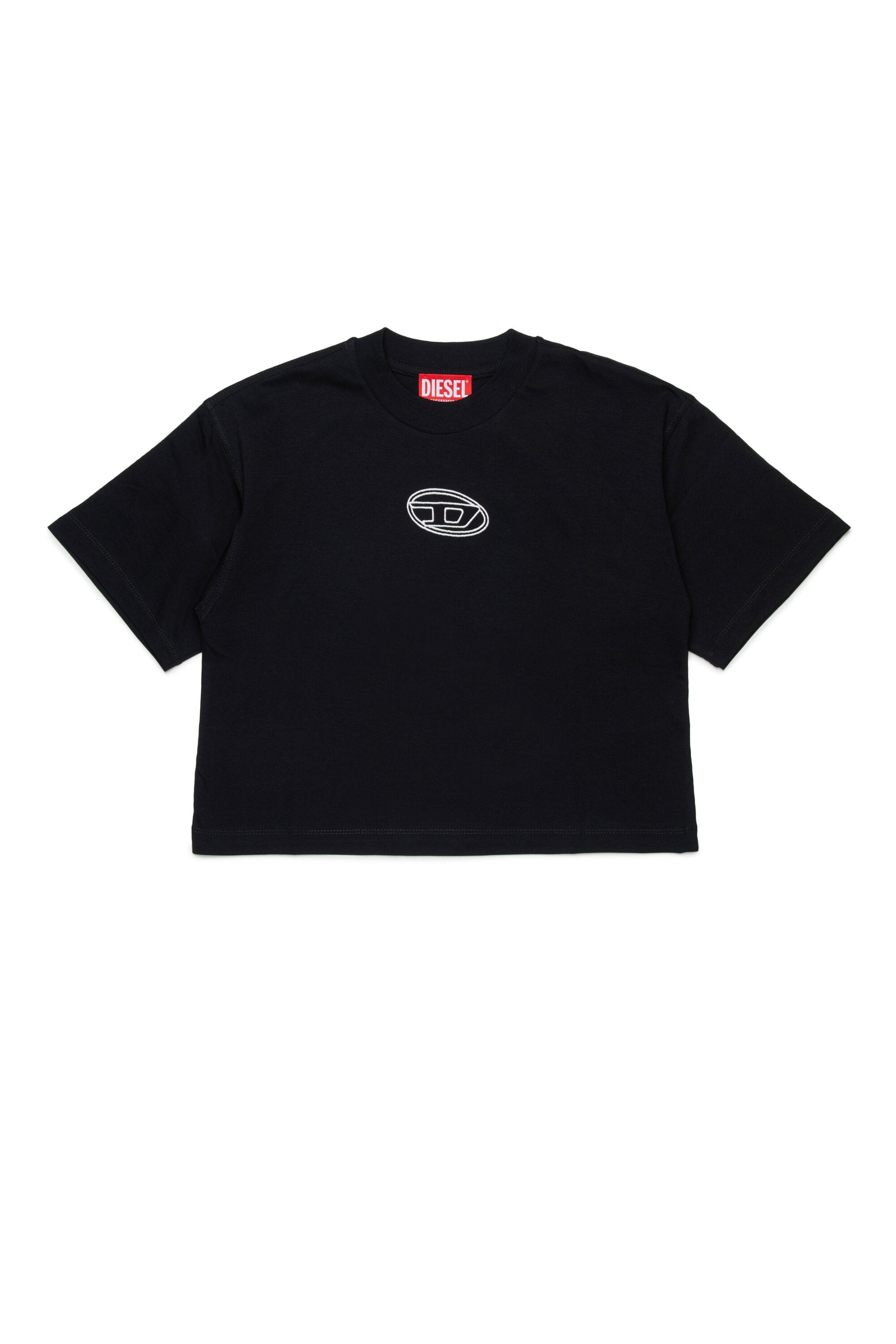 Camiseta boxy de punto con el logotipo de la Oval D