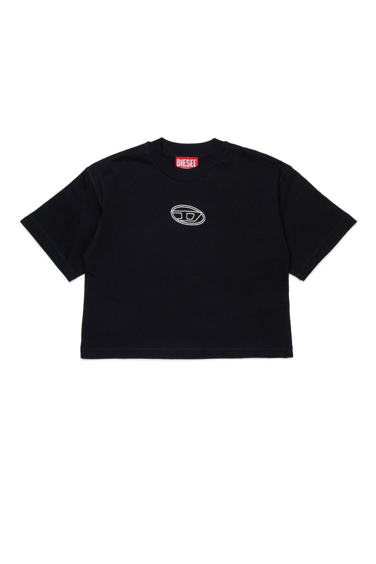 Camiseta boxy de punto con el logotipo de la Oval D