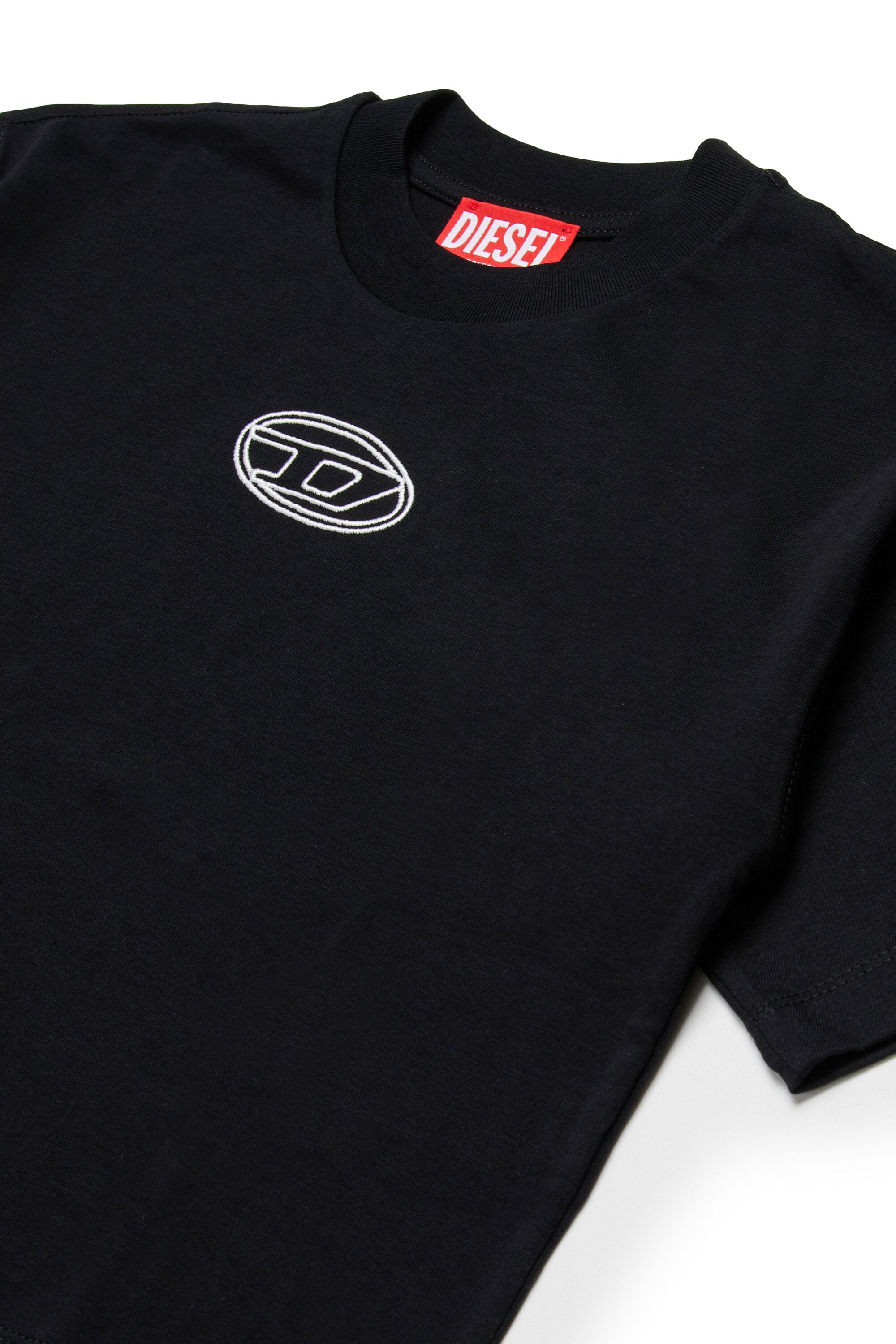 Camiseta boxy de punto con el logotipo de la Oval D