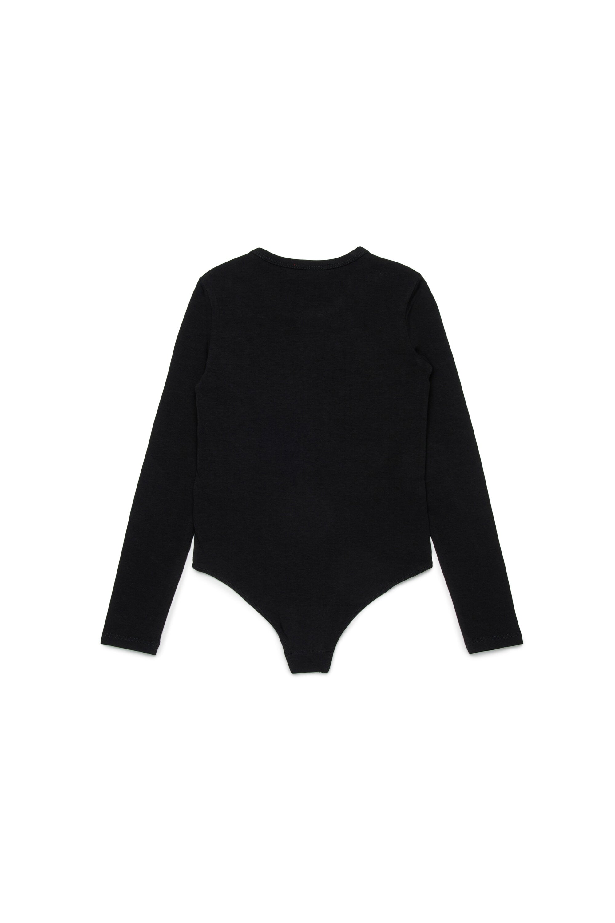 Stretch jersey bodysuit branded with Oval D logo
