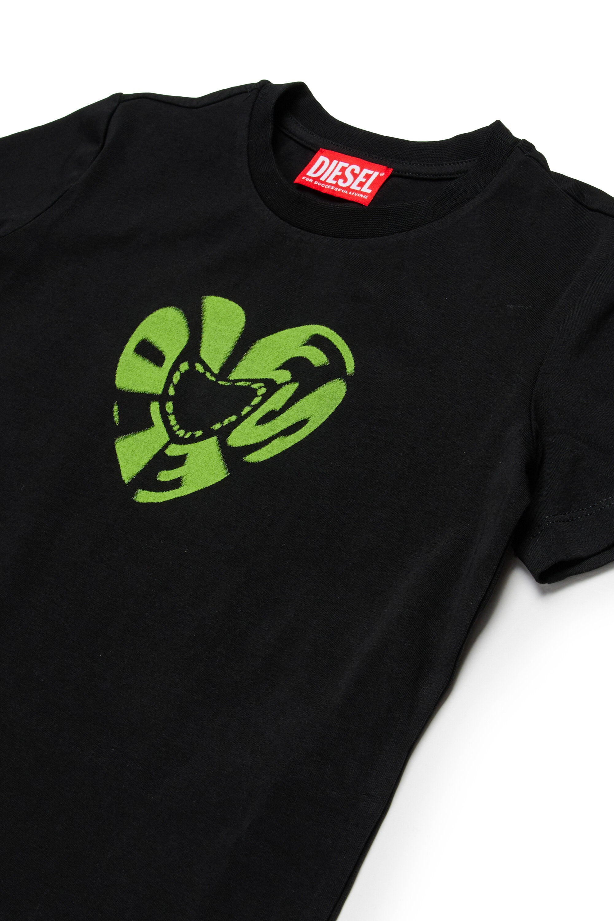 Stretch jersey T-shirt with Diesel Heart graphics