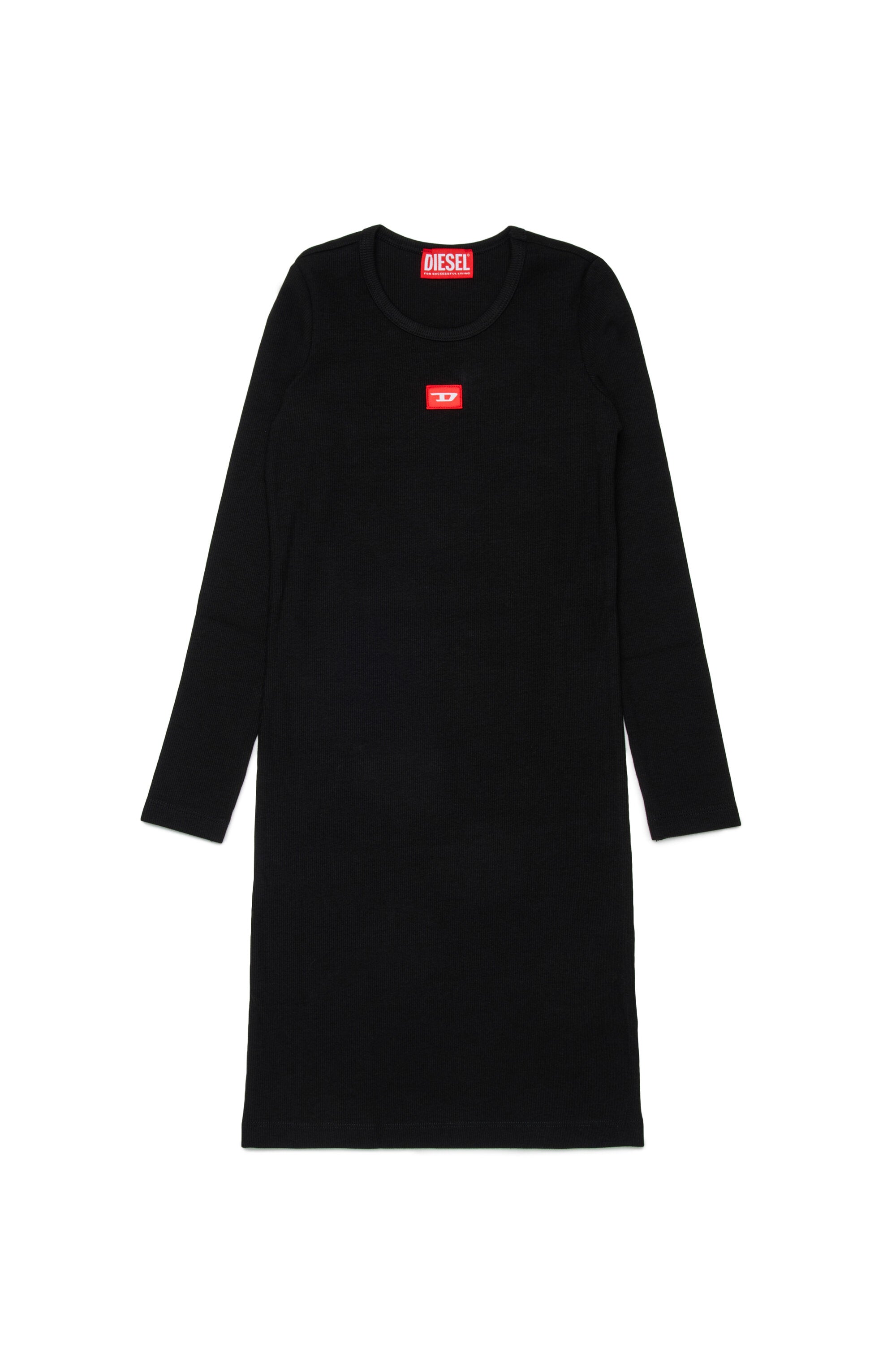 Vestido de canalé de algodón elástico