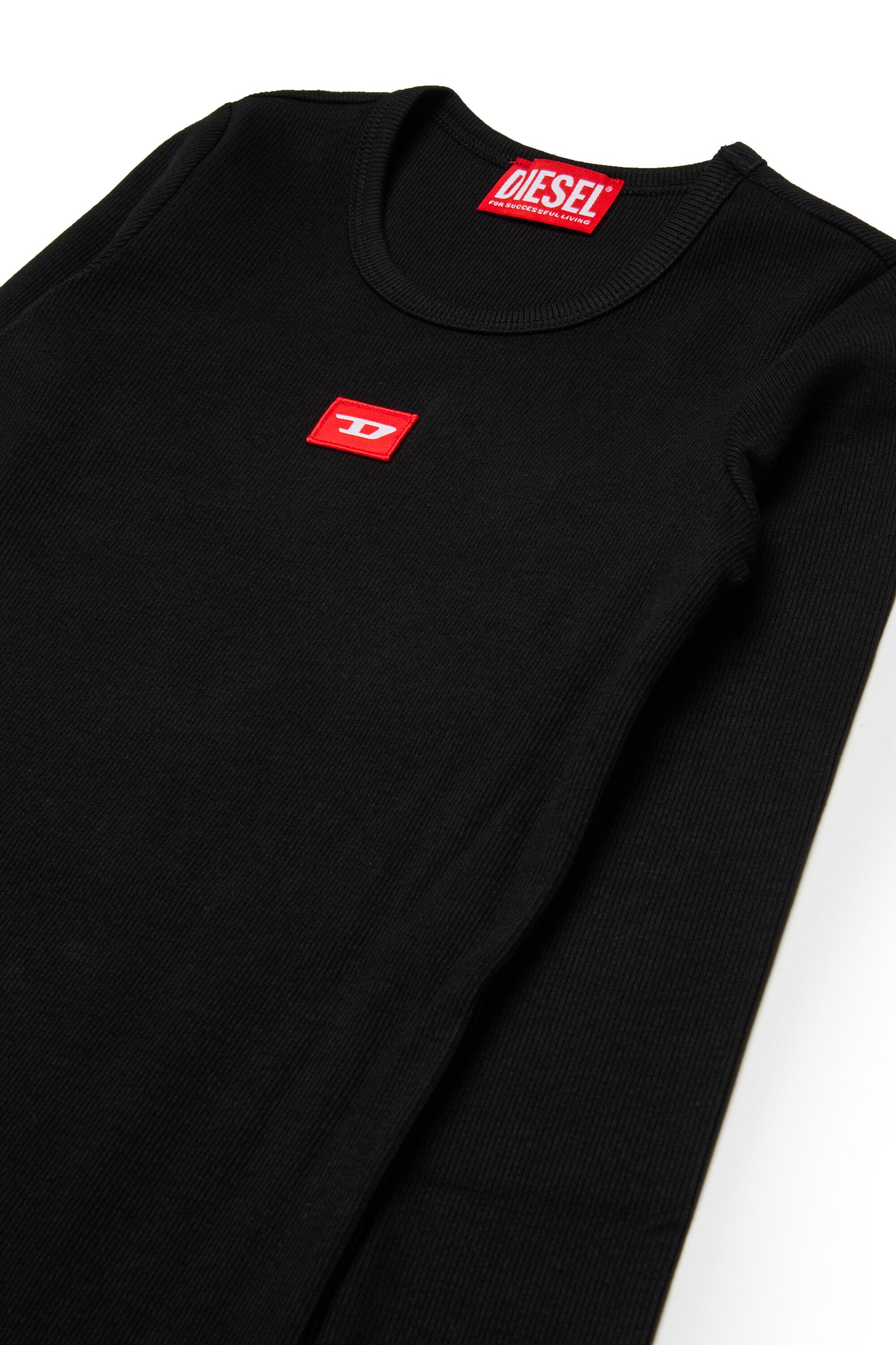 Vestido de canalé de algodón elástico