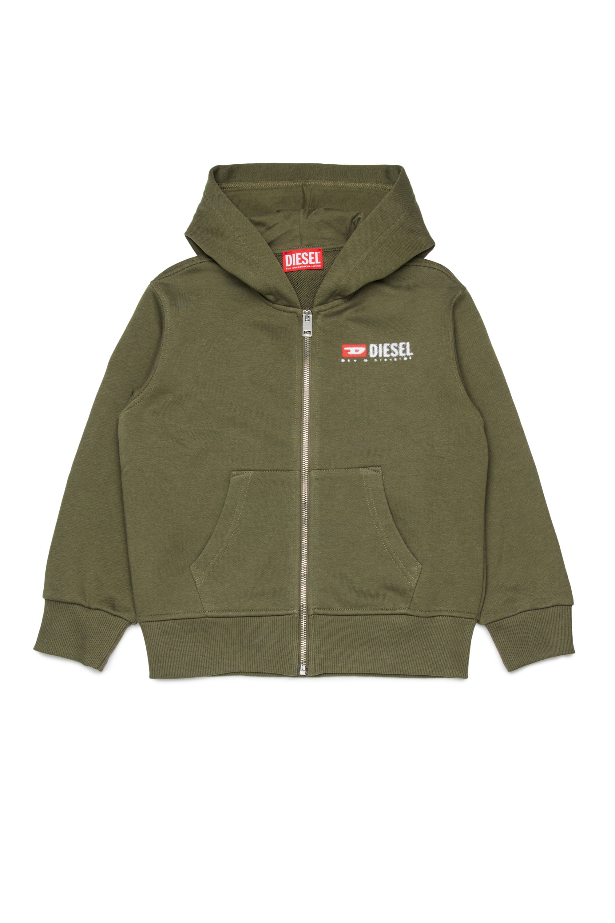 Sudadera con capucha y cremallera Diesel Denim Division con logotipo