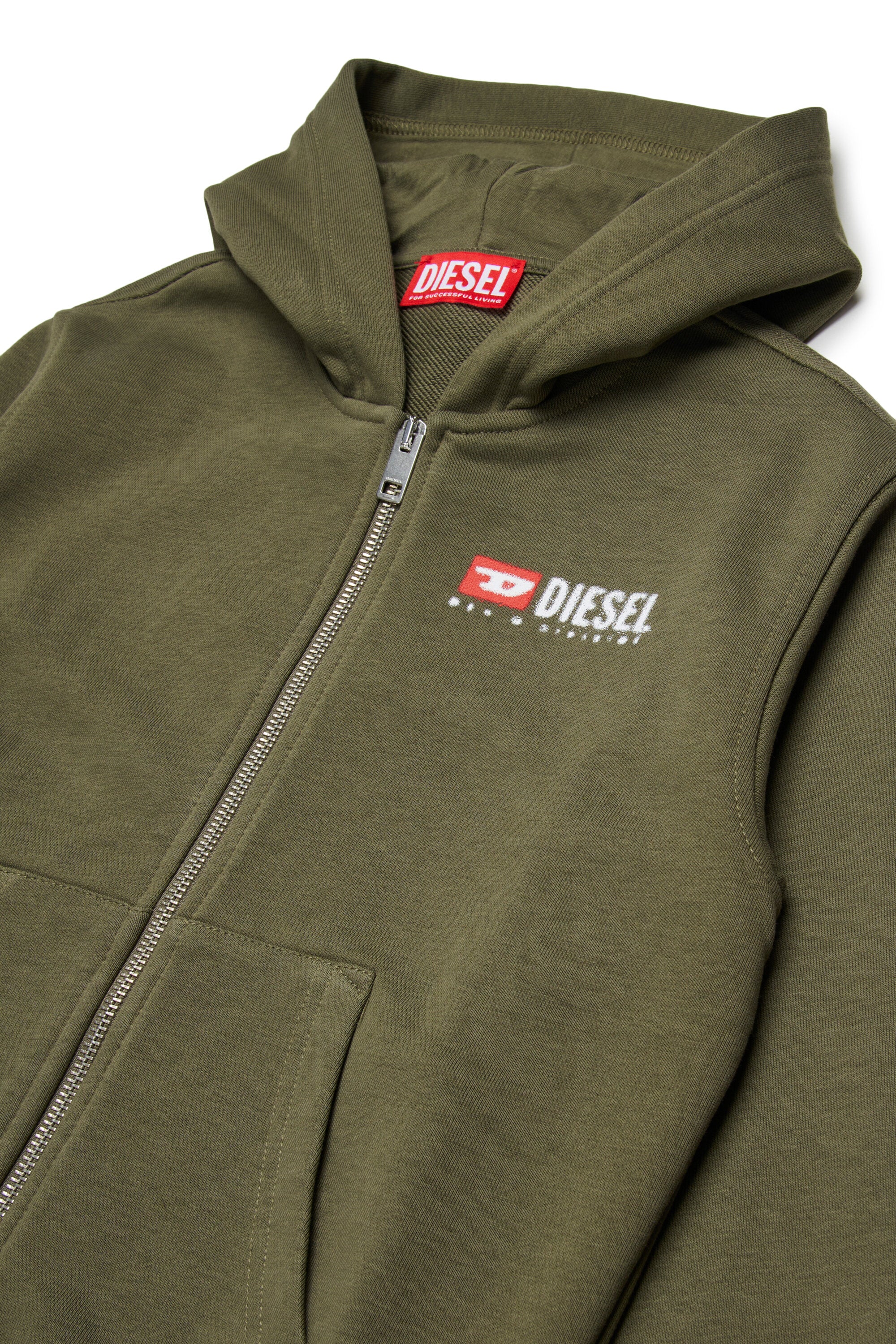 Sudadera con capucha y cremallera Diesel Denim Division con logotipo