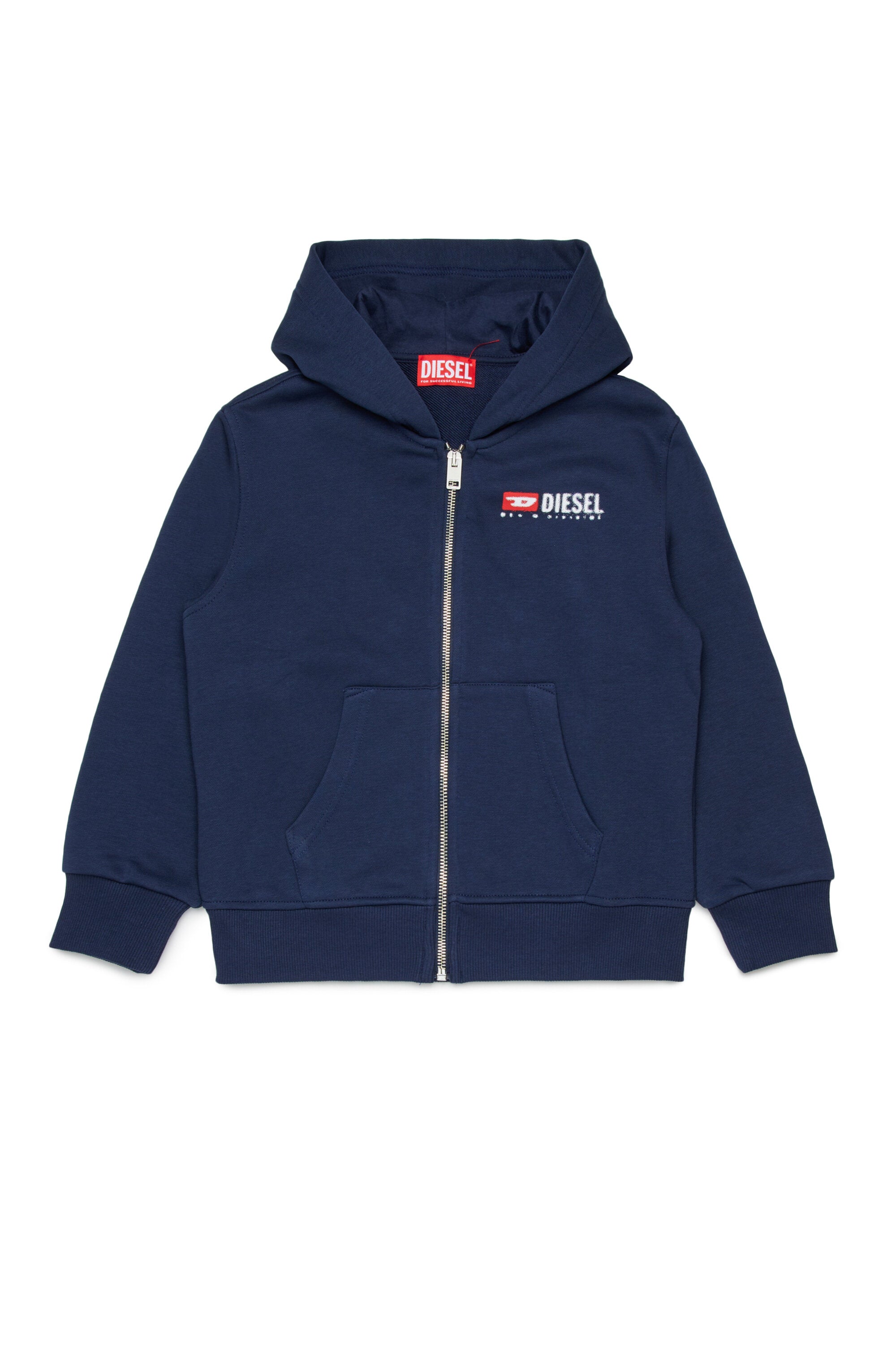 Sudadera con capucha y cremallera Diesel Denim Division con logotipo