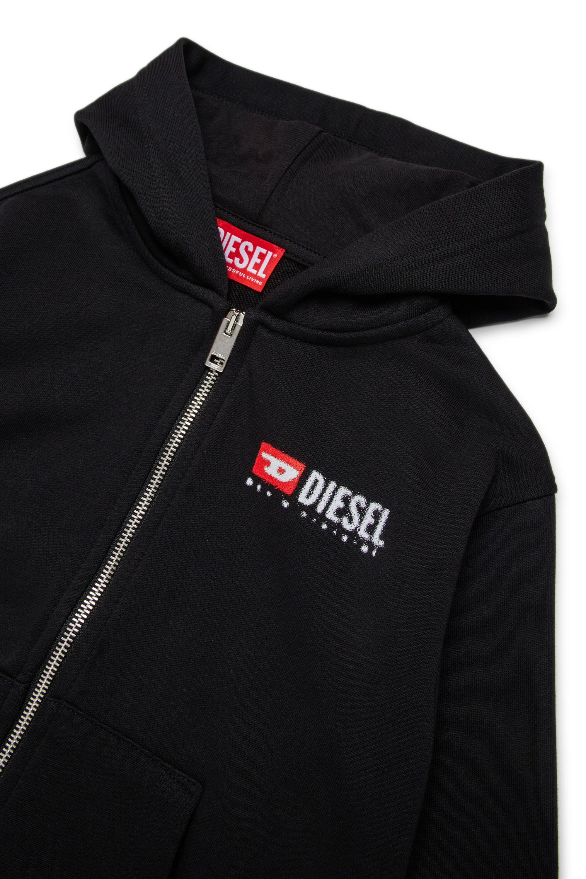 Sudadera con capucha y cremallera Diesel Denim Division con logotipo