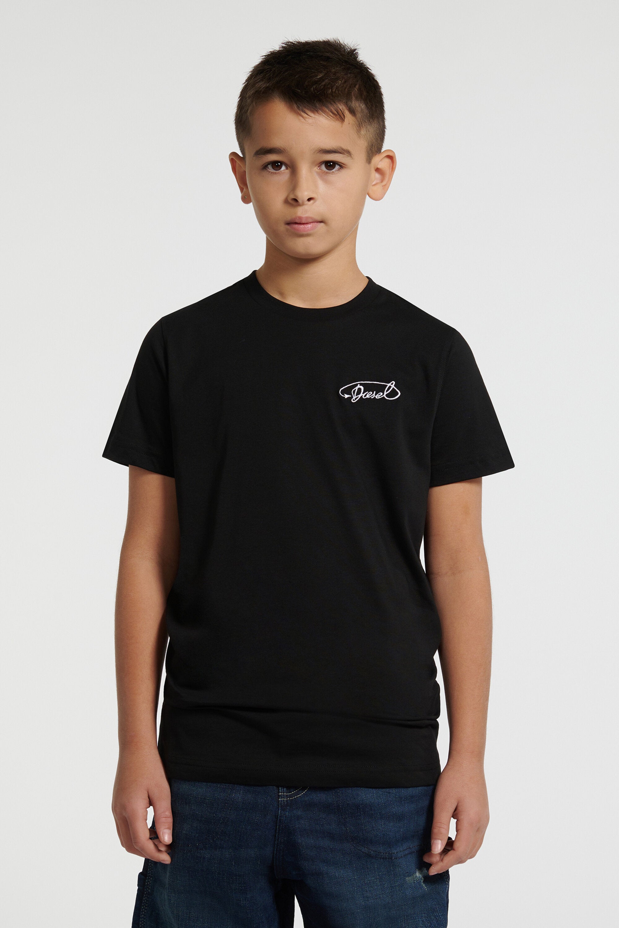 Jersey T-shirt with cursive Diesel logo