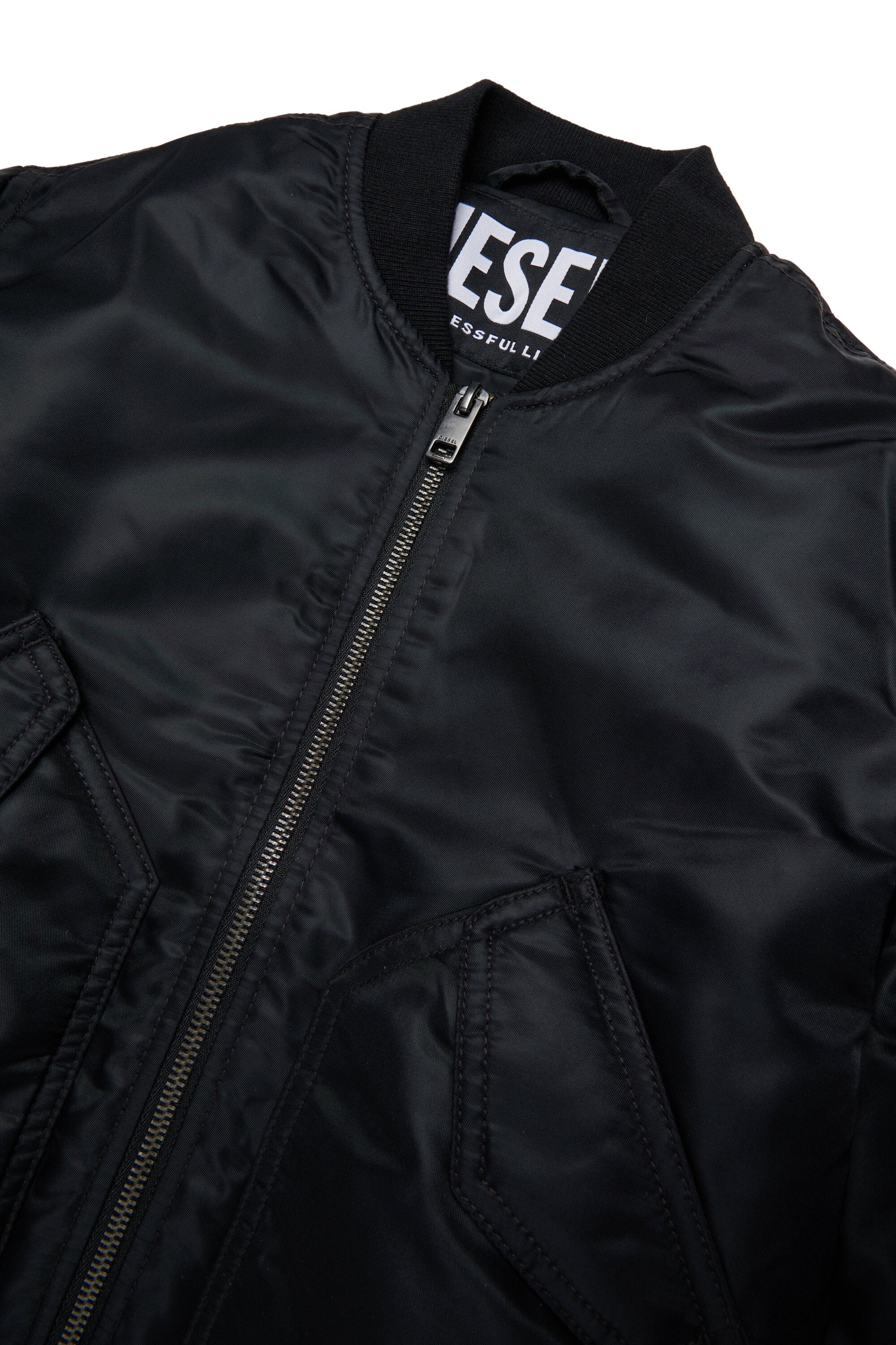 Bomber jacket with logo and zipped pockets
