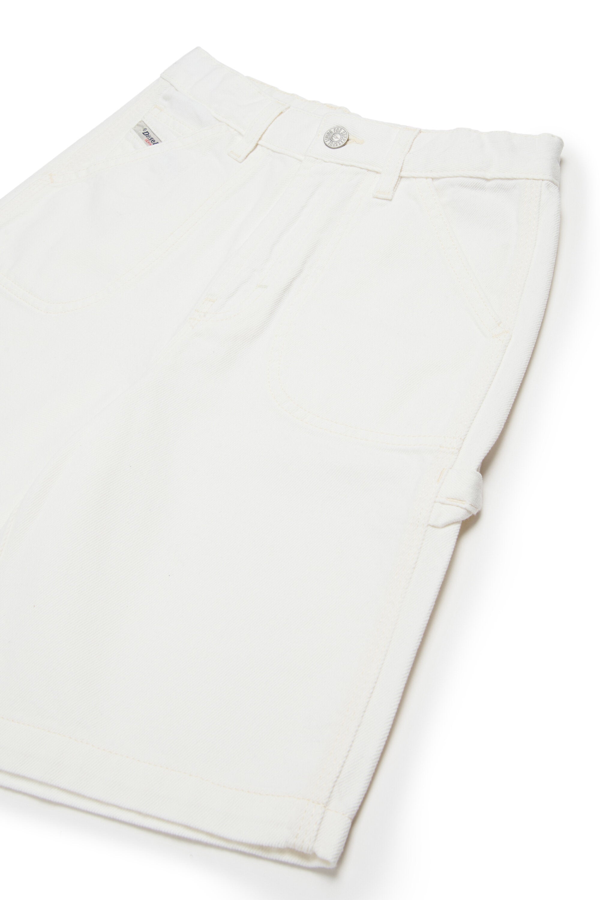 White denim shorts with logo - D-Bart