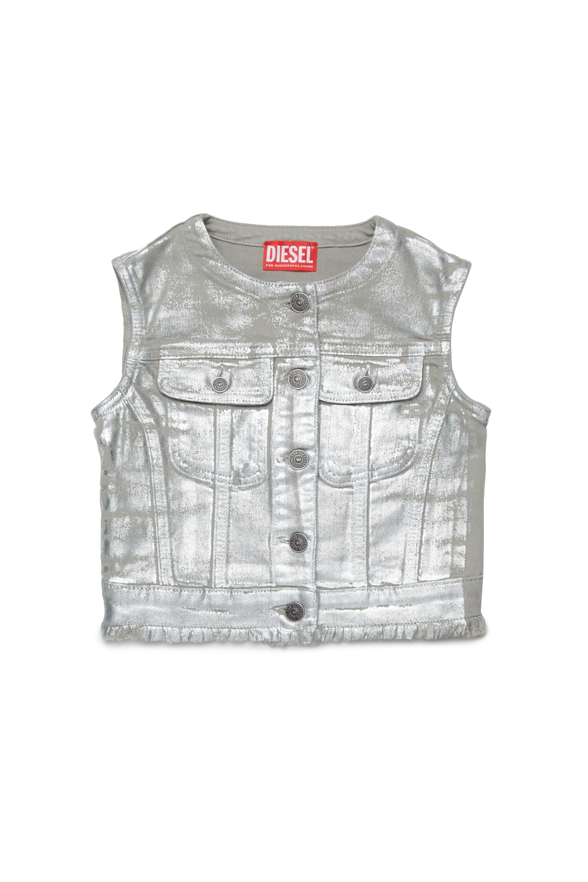 Sleeveless jacket with logo