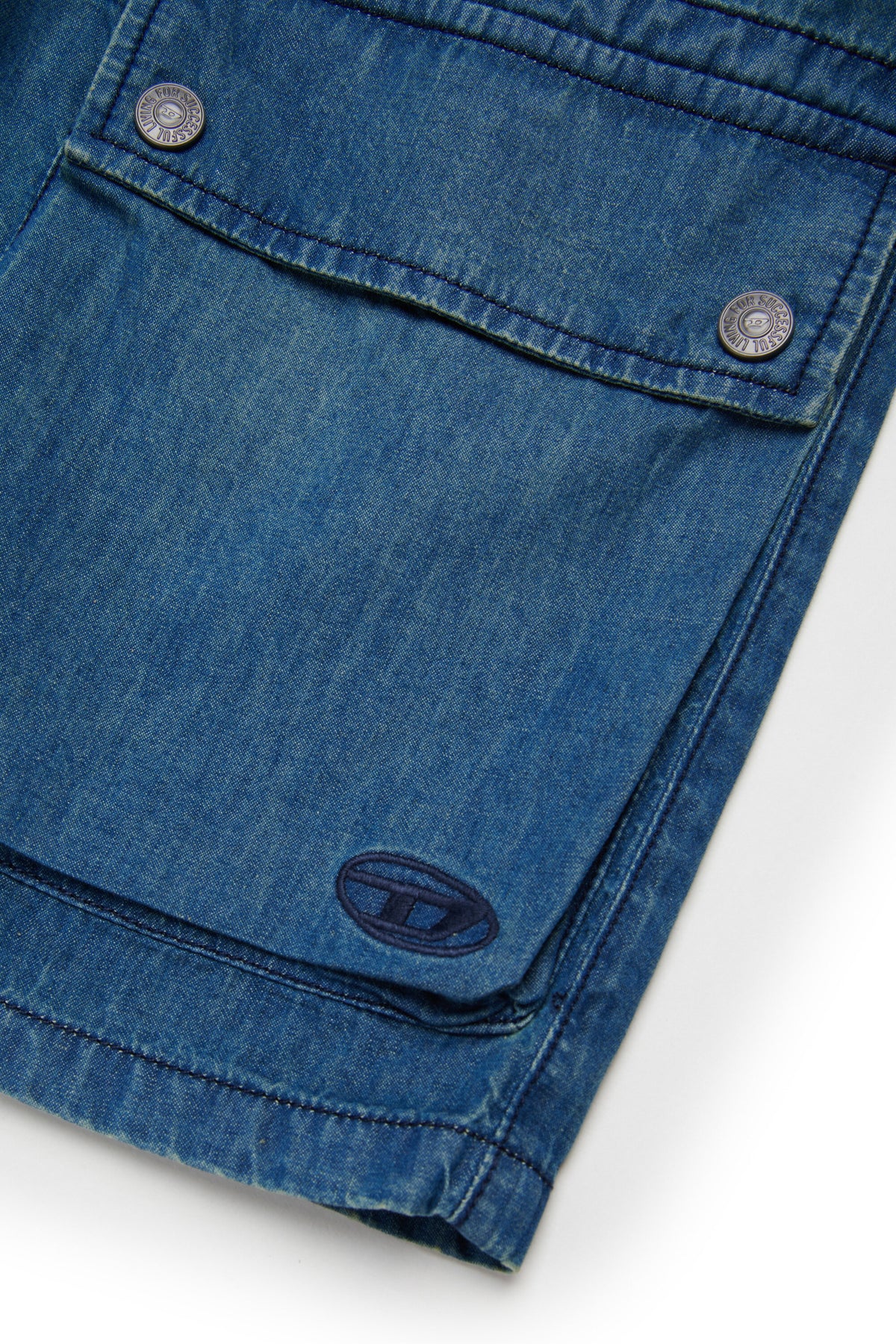 Denim cargo shorts