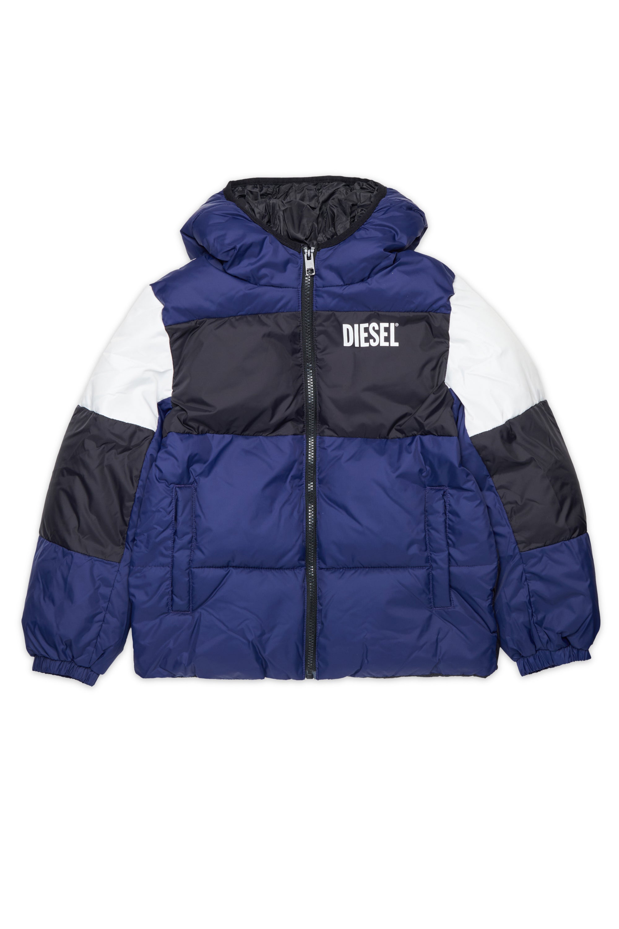Colorblock padded jacket with logo