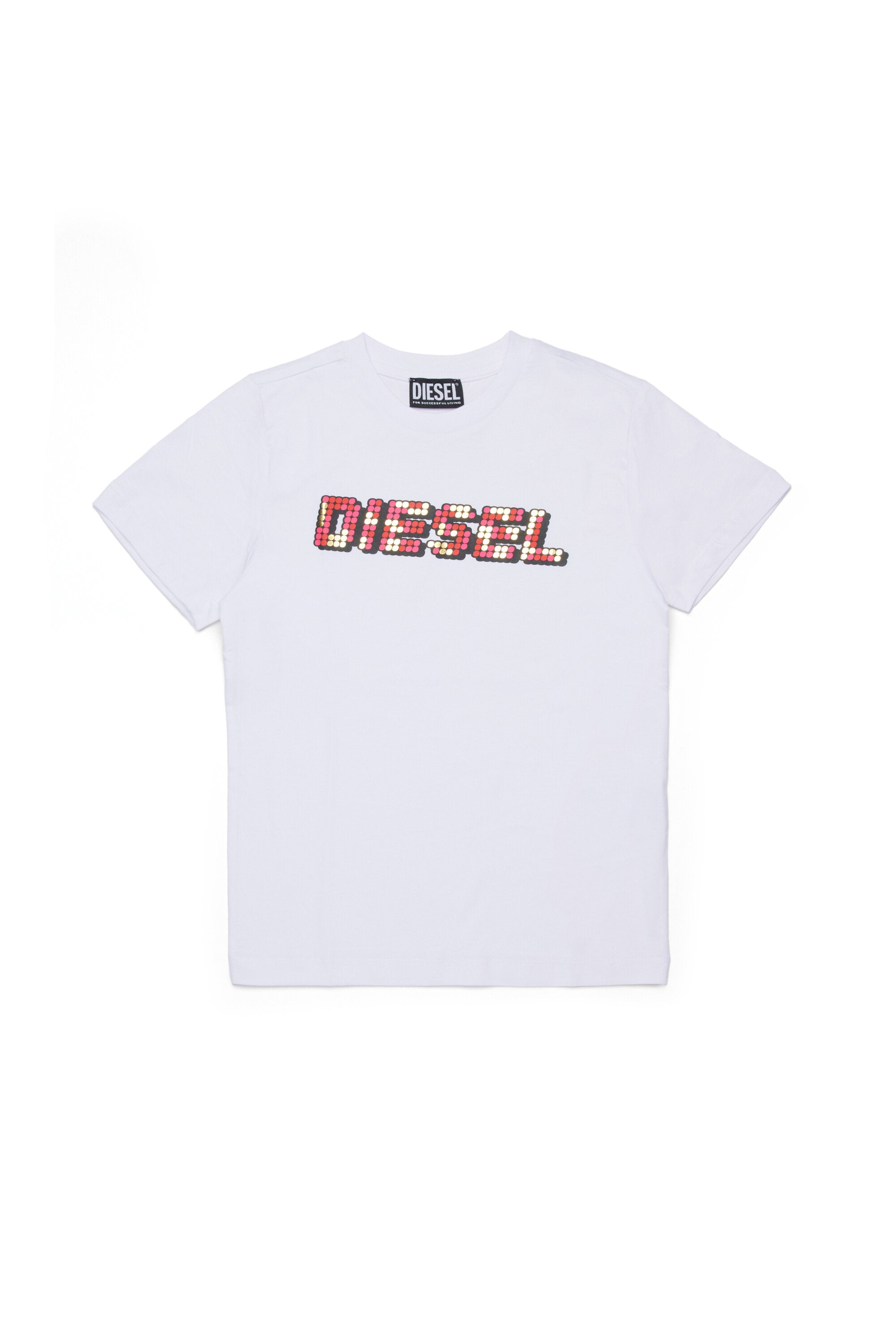 Camiseta con logotipo multicolor