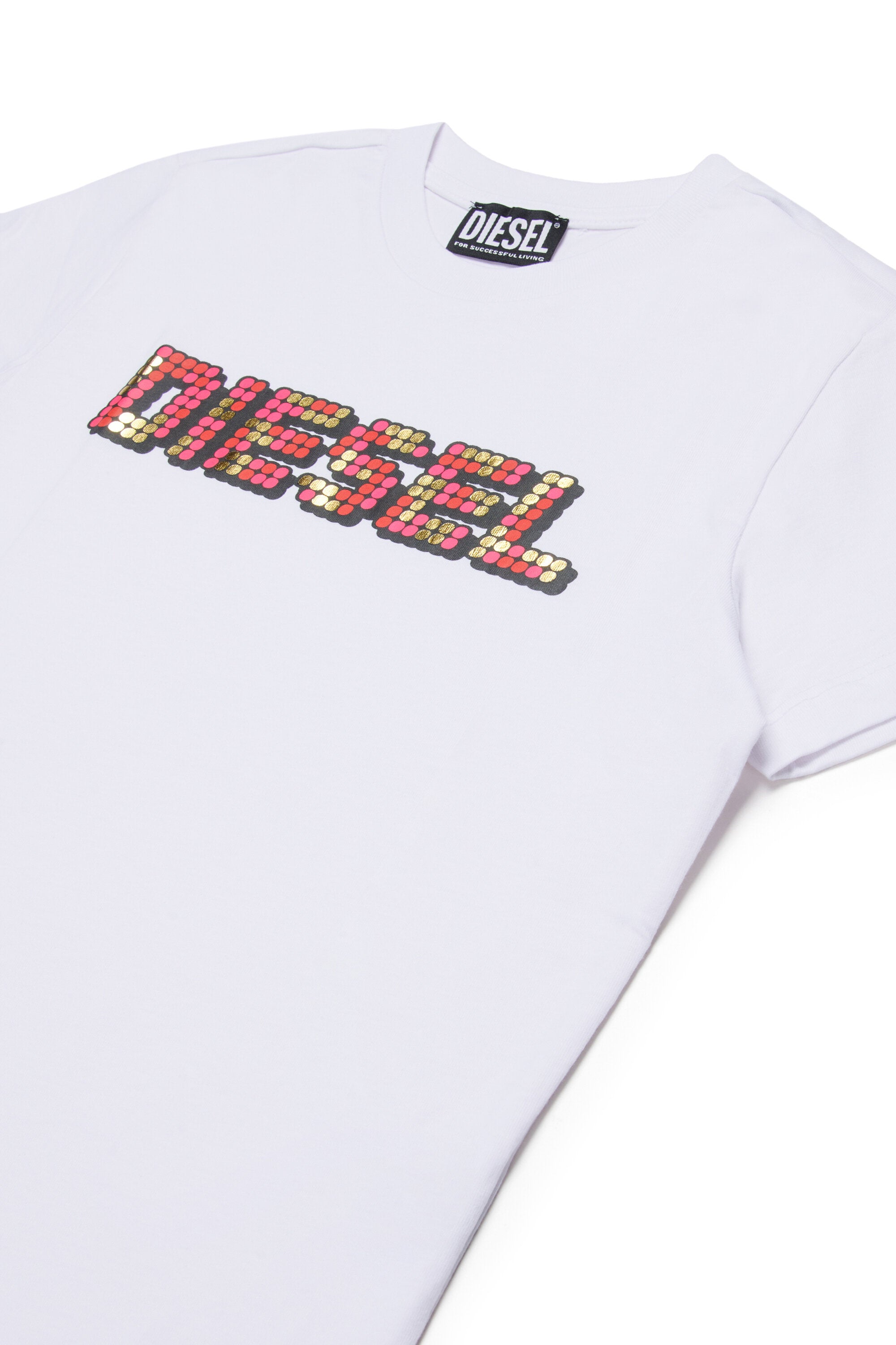 Camiseta con logotipo multicolor