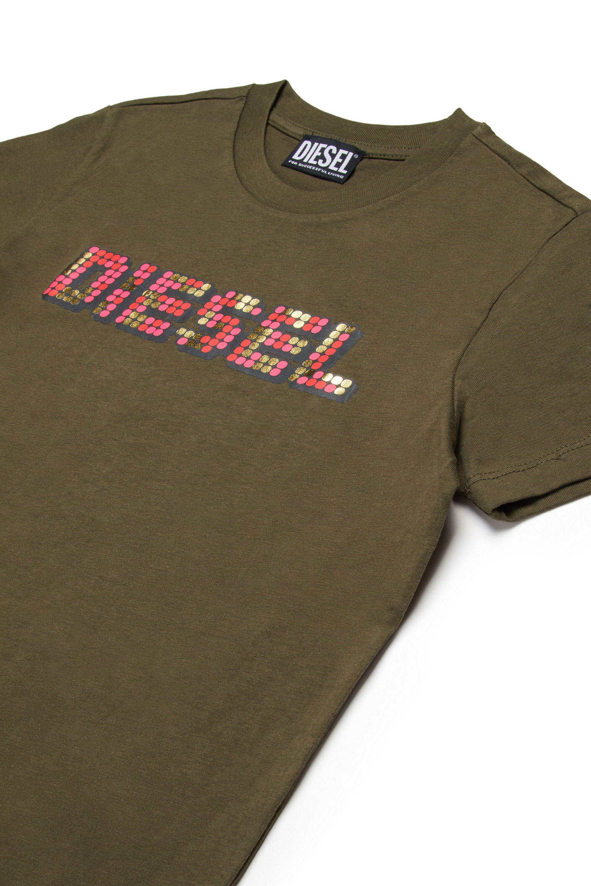 Camiseta con logotipo multicolor