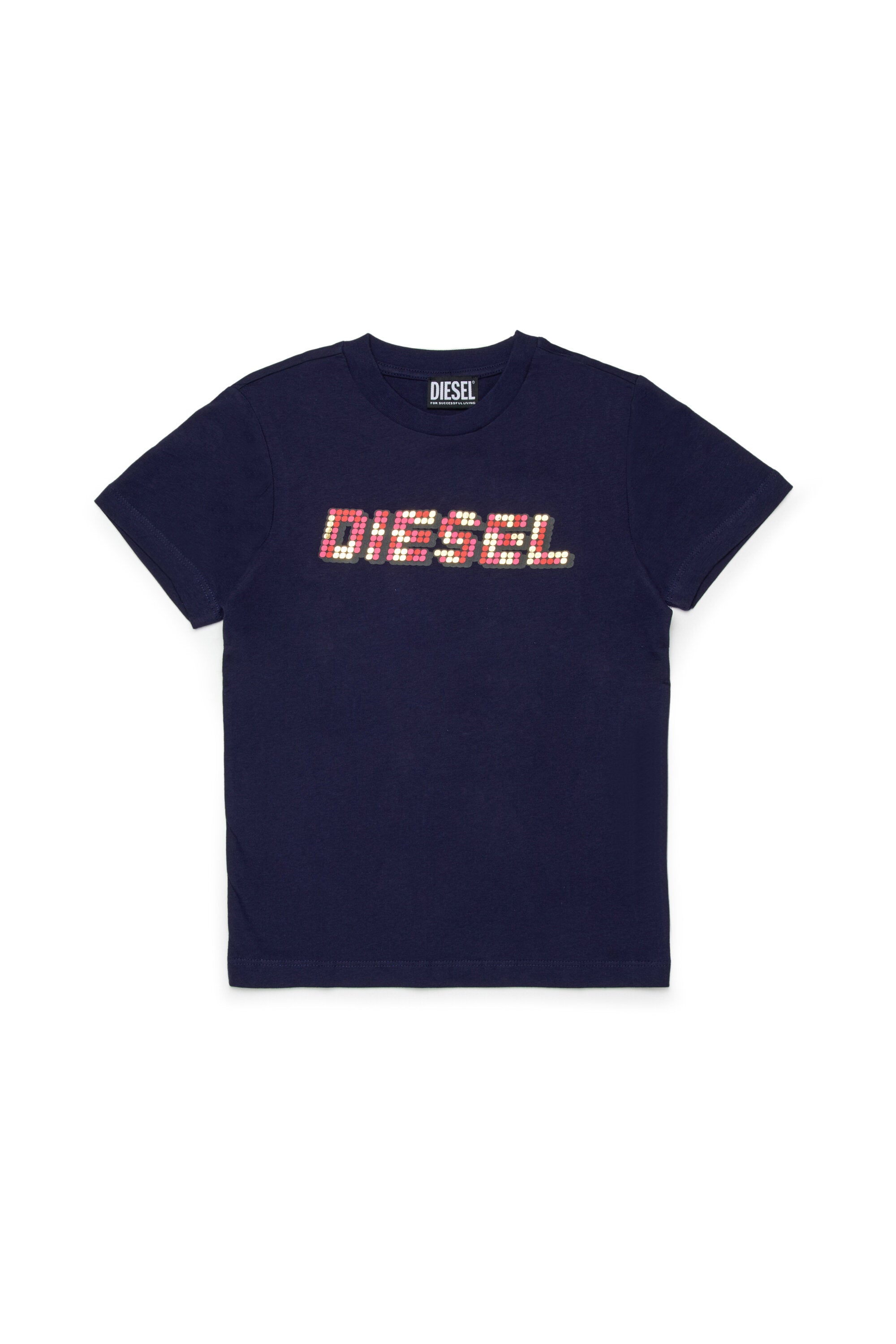 Camiseta con logotipo multicolor