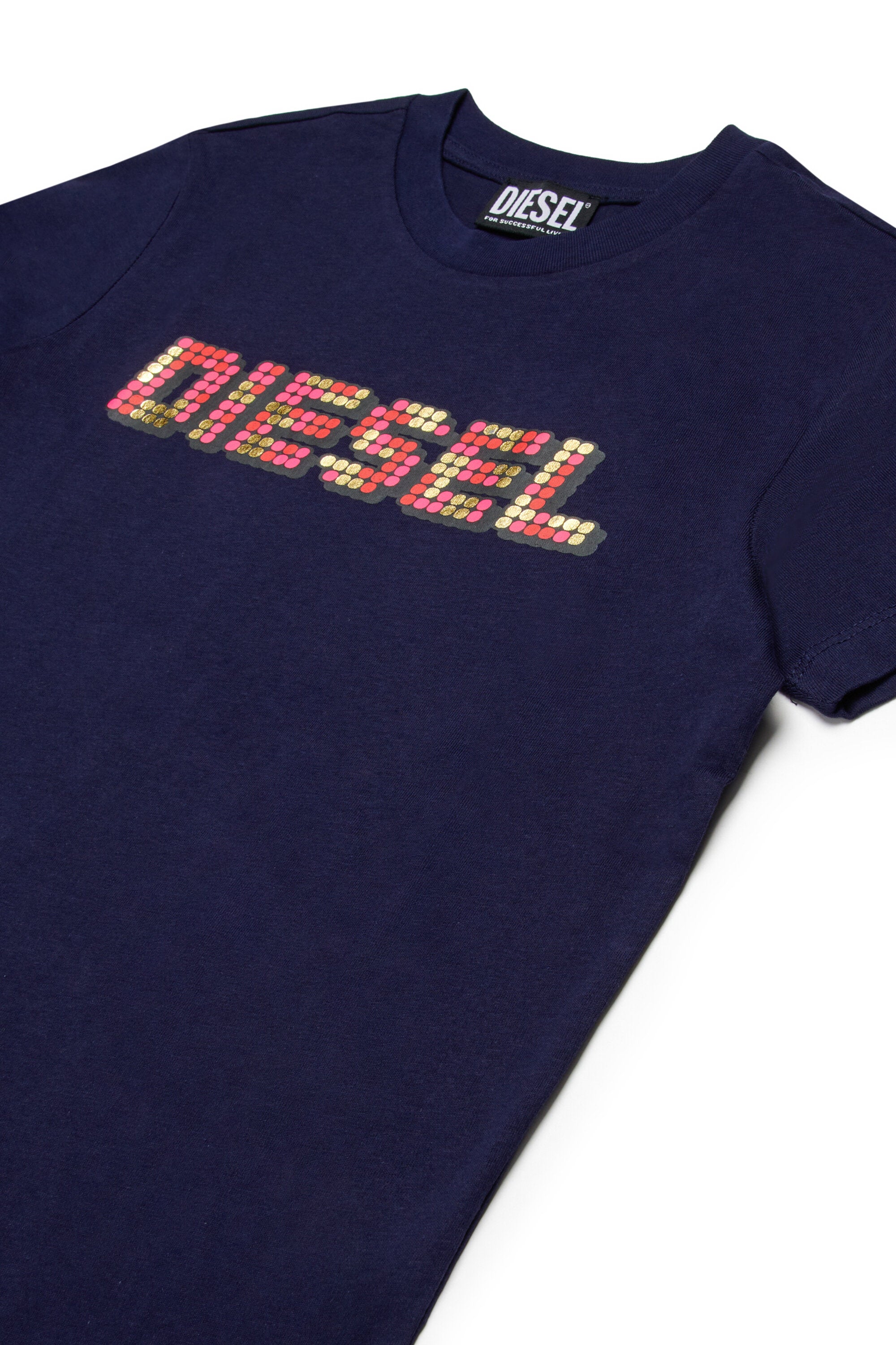 Camiseta con logotipo multicolor